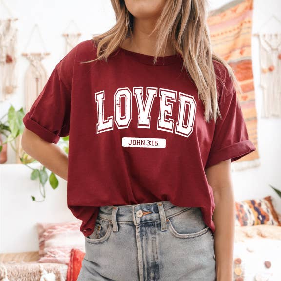 Loved Maroon Tshirt Hoodie, Sweatshirt | PodTeesHub.com
