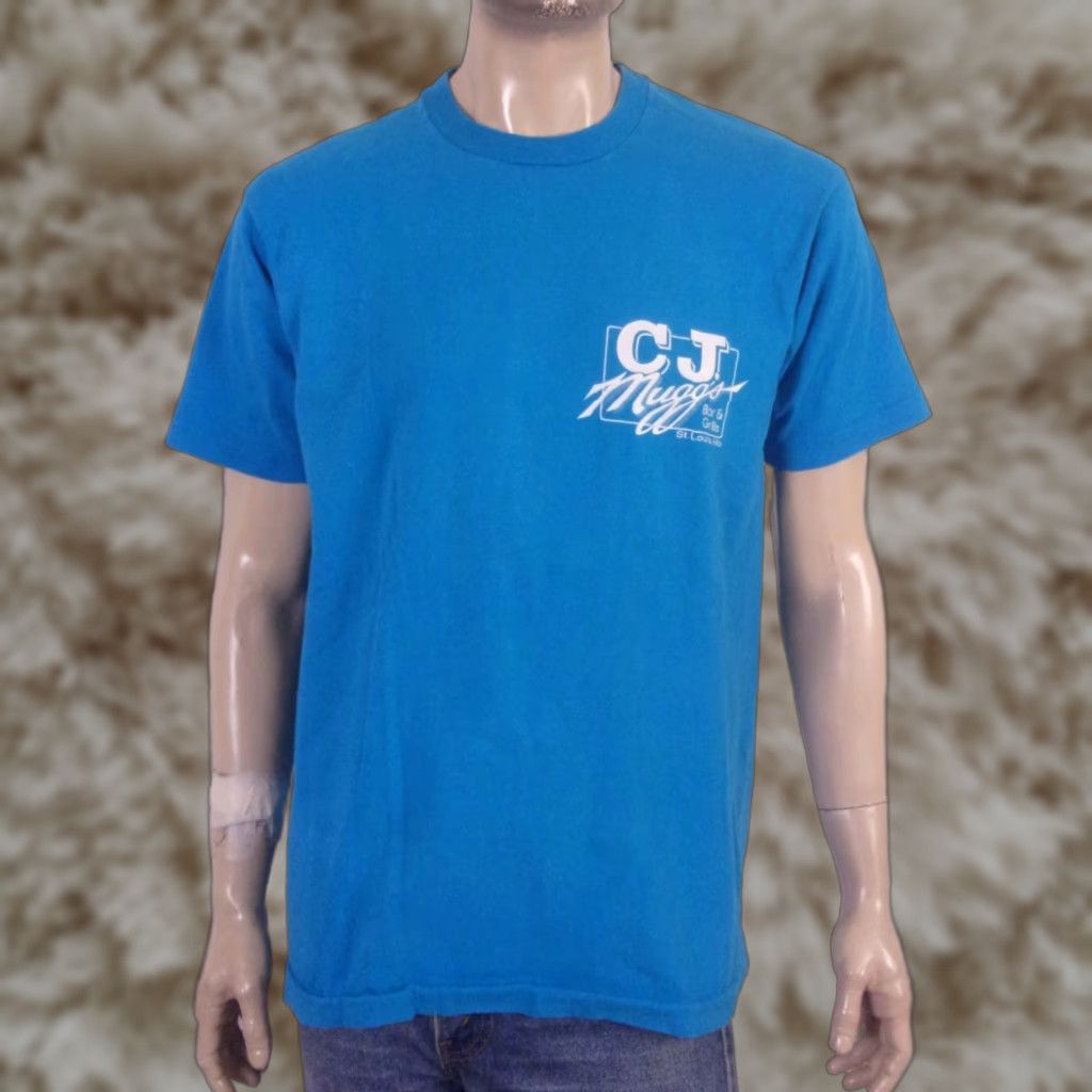 Fruit Of The Loom Vintage 90s Fotl Bar Grille T Shirt Cj Mugg S St Louis Usa Xl Crew Neck Blue Cotto Hoodie, Sweatshirt