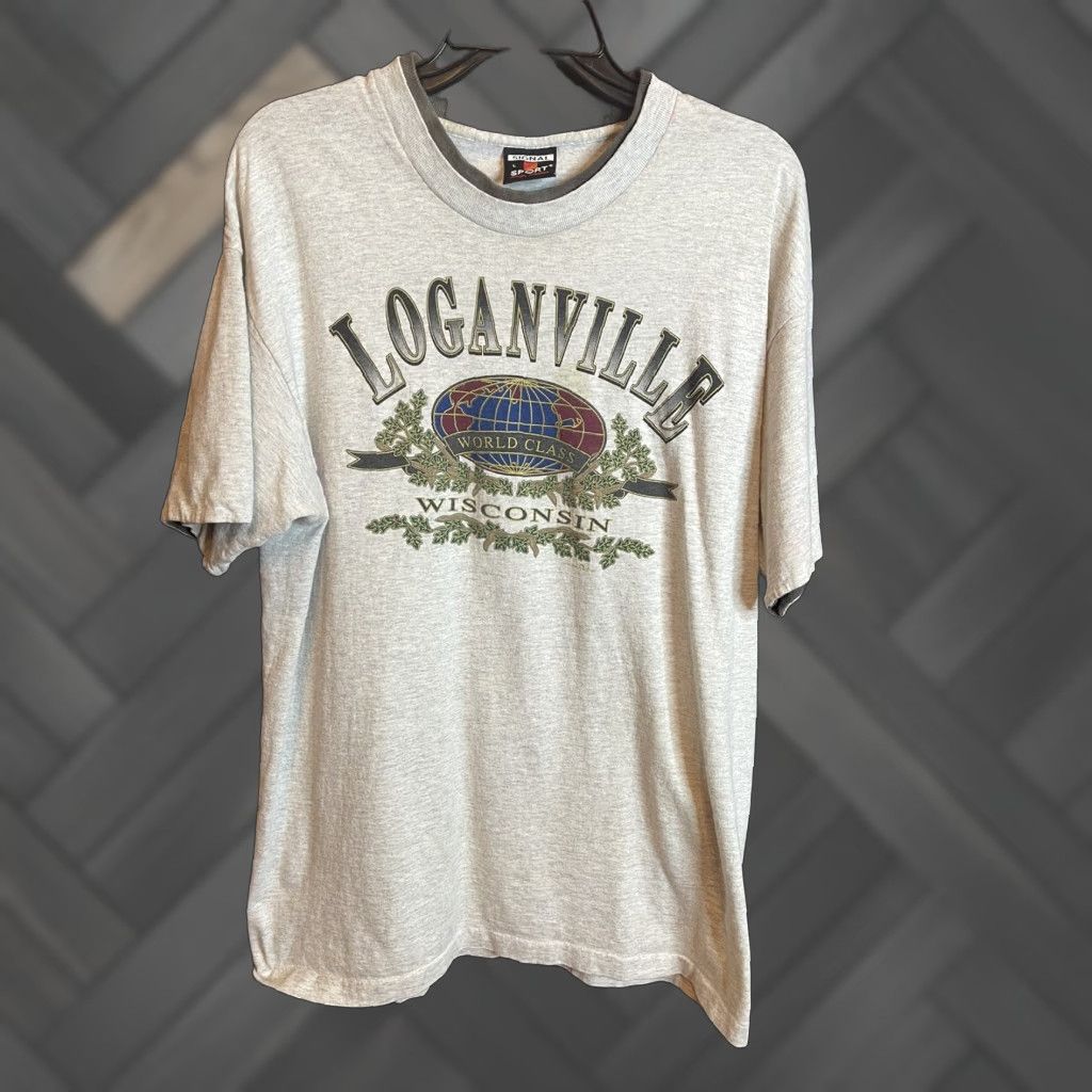 Vintage Signal Sport T Shirt Gray Short Sleeve Crew Neck L Adult Logansville Wisconsin Retro Hoodie, Sweatshirt