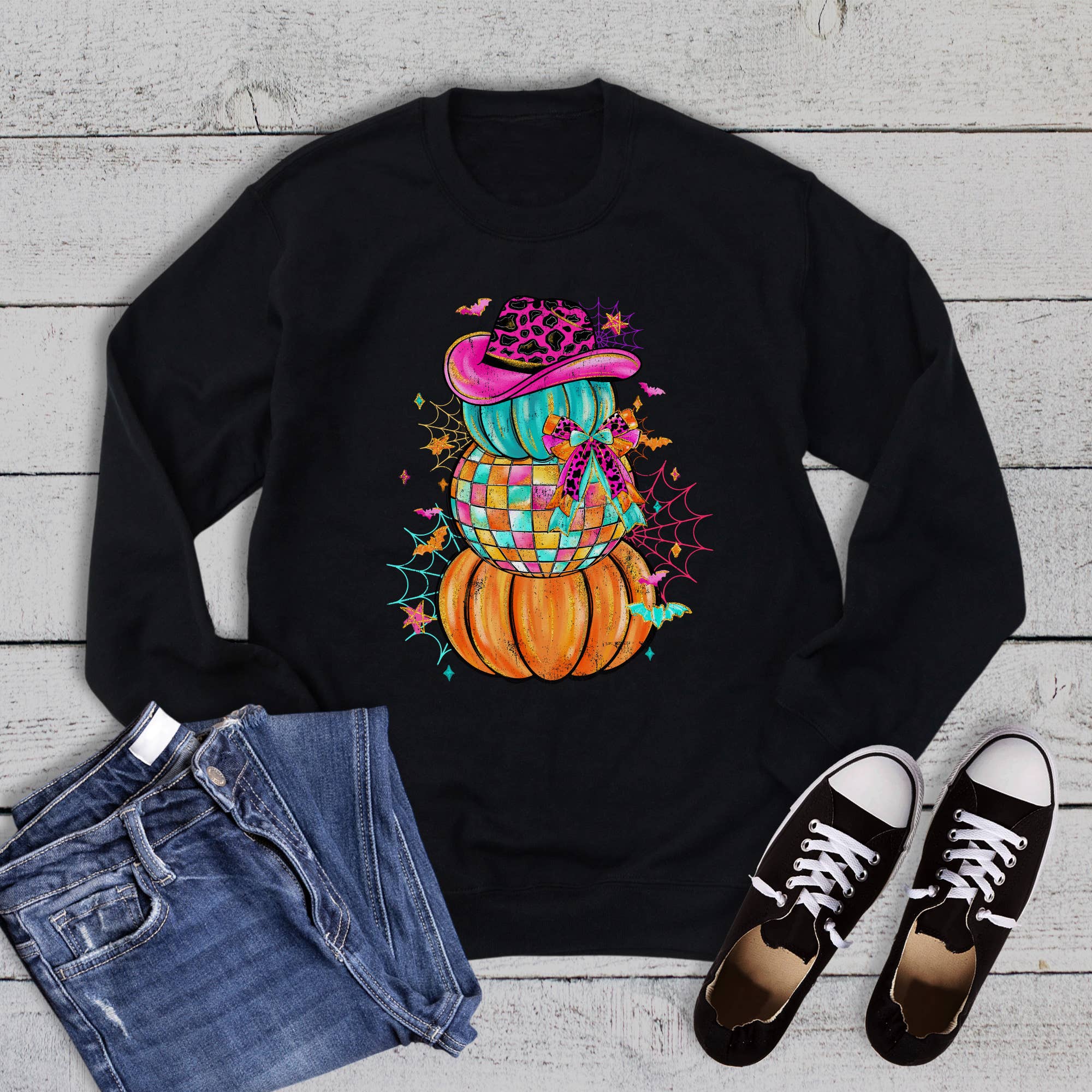 Western Disco Cowgirl Pumpkins Sweatshirt T-Shirts, Hoodie | PodTeesHub.com