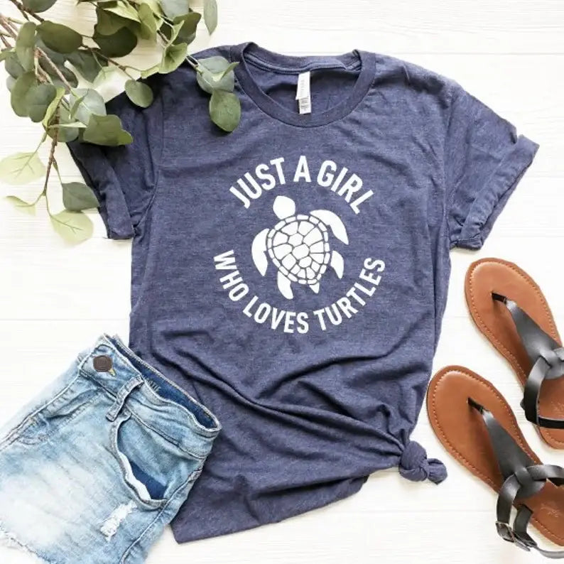 Just A Girl Who Loves Turtles T-Shirt Hoodie, Sweatshirt | PodTeesHub.com