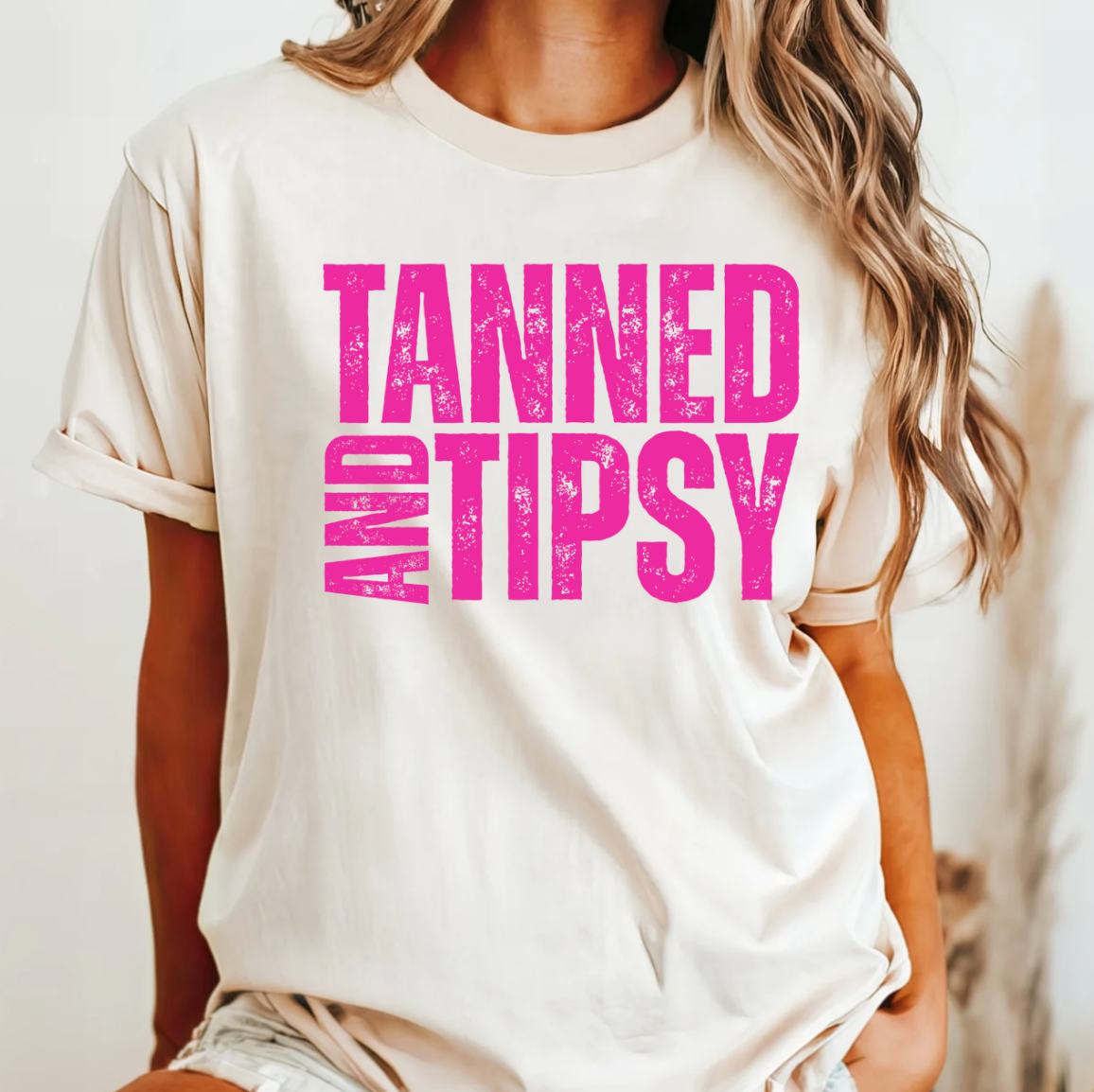 Tanned and Tipsy Comfort Color Tee Hoodie, Sweatshirt | PodTeesHub.com