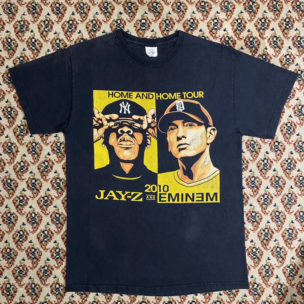 Jay Z X Vintage Vintage 2010 Eminem X Jayz Home And Home Tour Rap Tee Hoodie, Sweatshirt | PodTeesHub.com