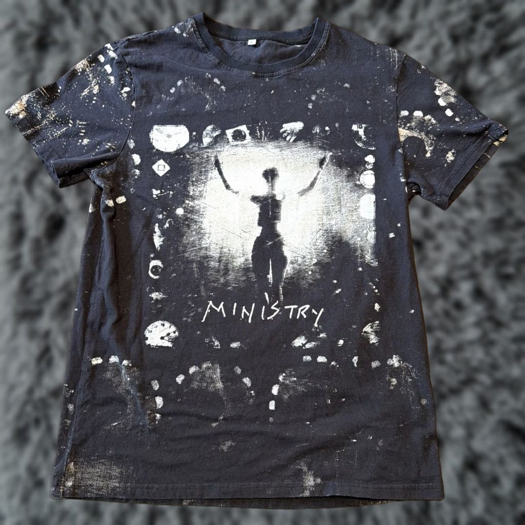 Vintage Ministry Psalm 69 All Over Print T Shirt Black L Mens Pre Owned 2020s Music Graphic Print Cr Hoodie, Sweatshirt