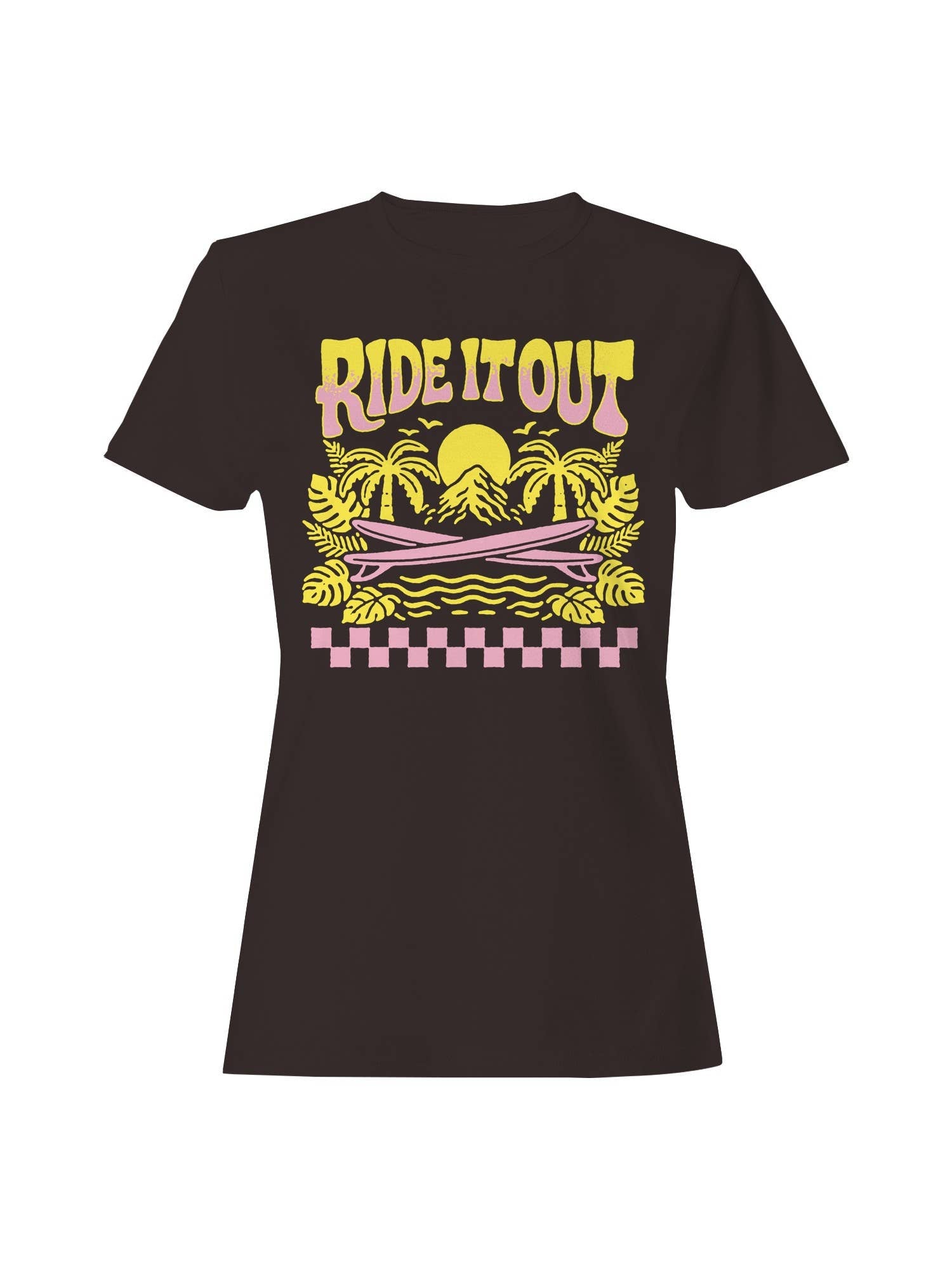 Tropical Surf Vibes "Ride It Out Women's T-Shirt Hoodie, Sweatshirt | PodTeesHub.com