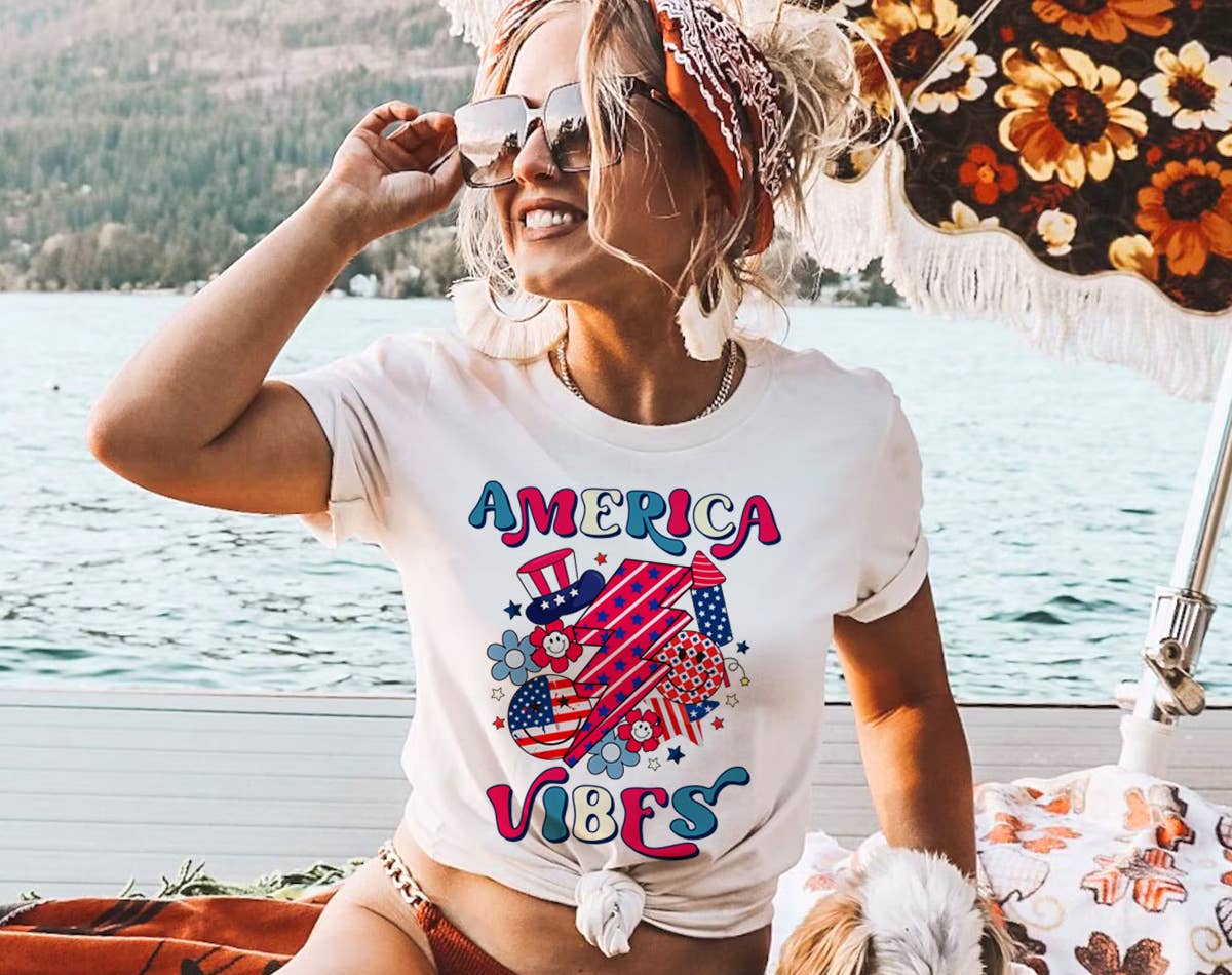 4th of July America Vibes - T-Shirt Hoodie, Sweatshirt | PodTeesHub.com