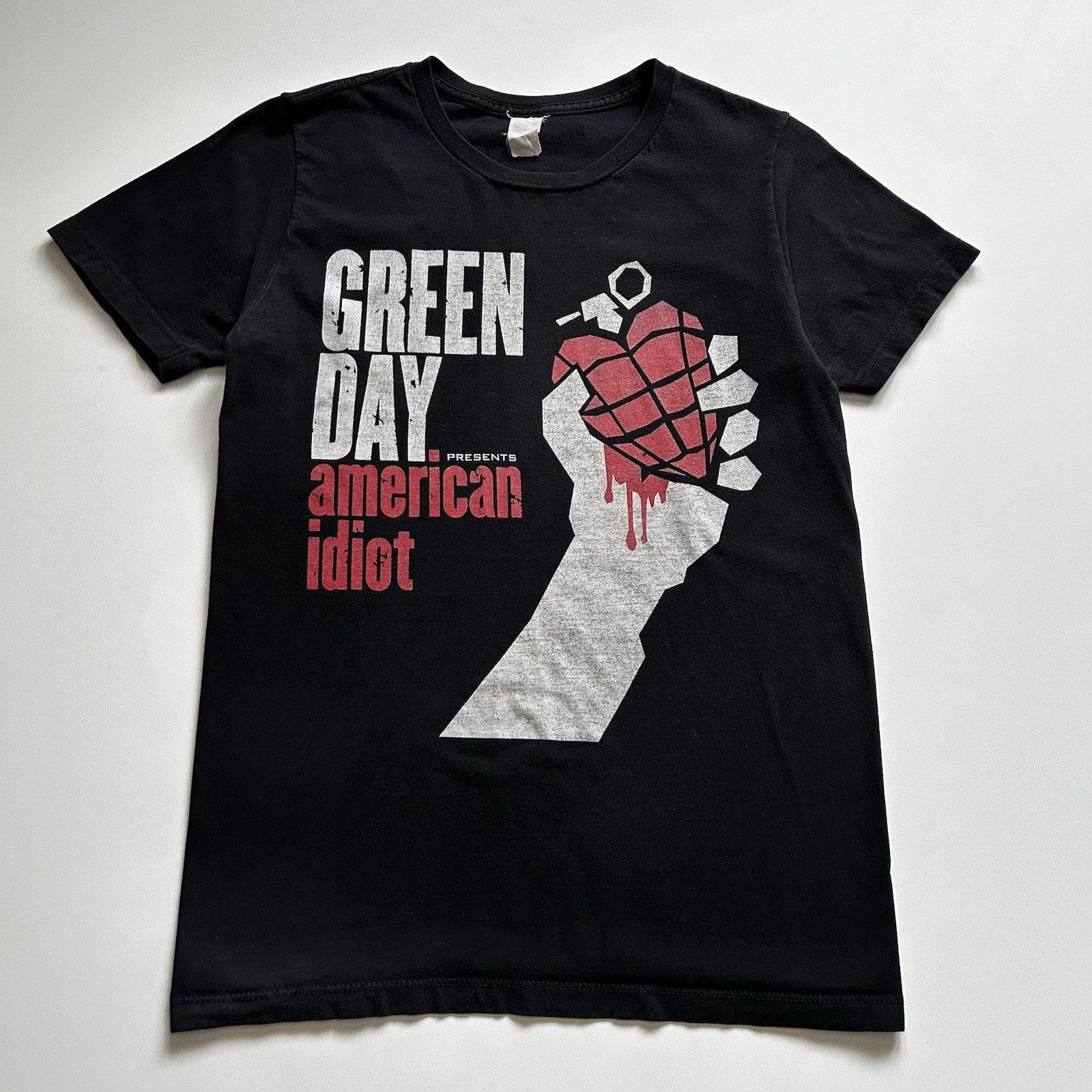 Vintage Green Day American Idiot Band Shirt Small Y2k Faded Hoodie, Sweatshirt | PodTeesHub.com