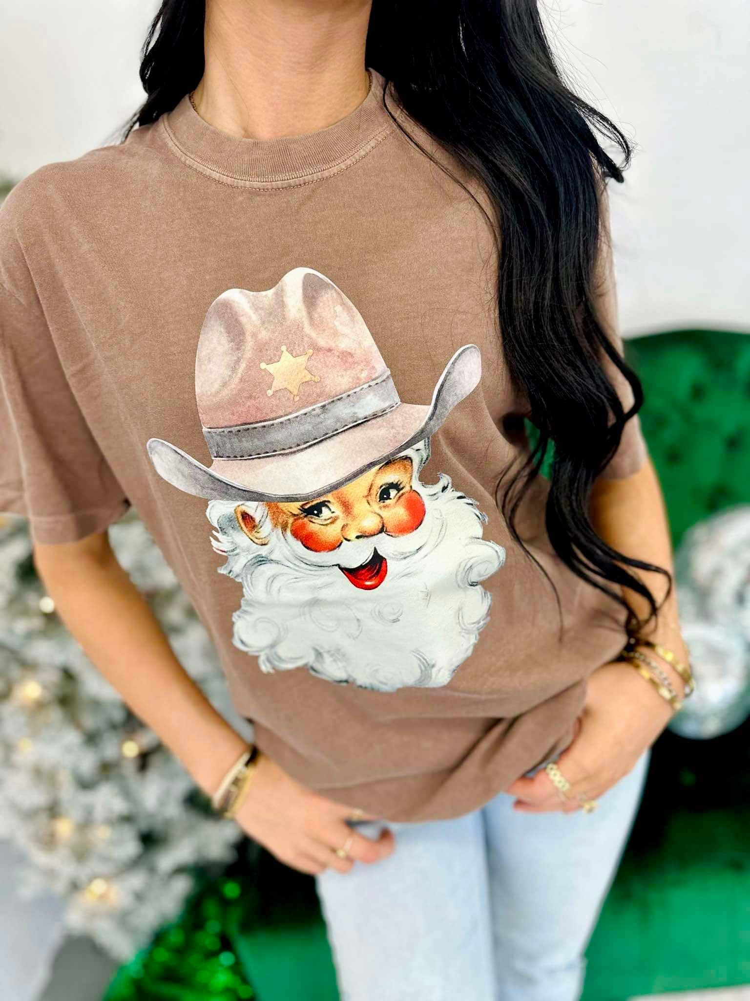 Vintage Cowboy Santa Dtf Tee Hoodie, Sweatshirt | PodTeesHub.com