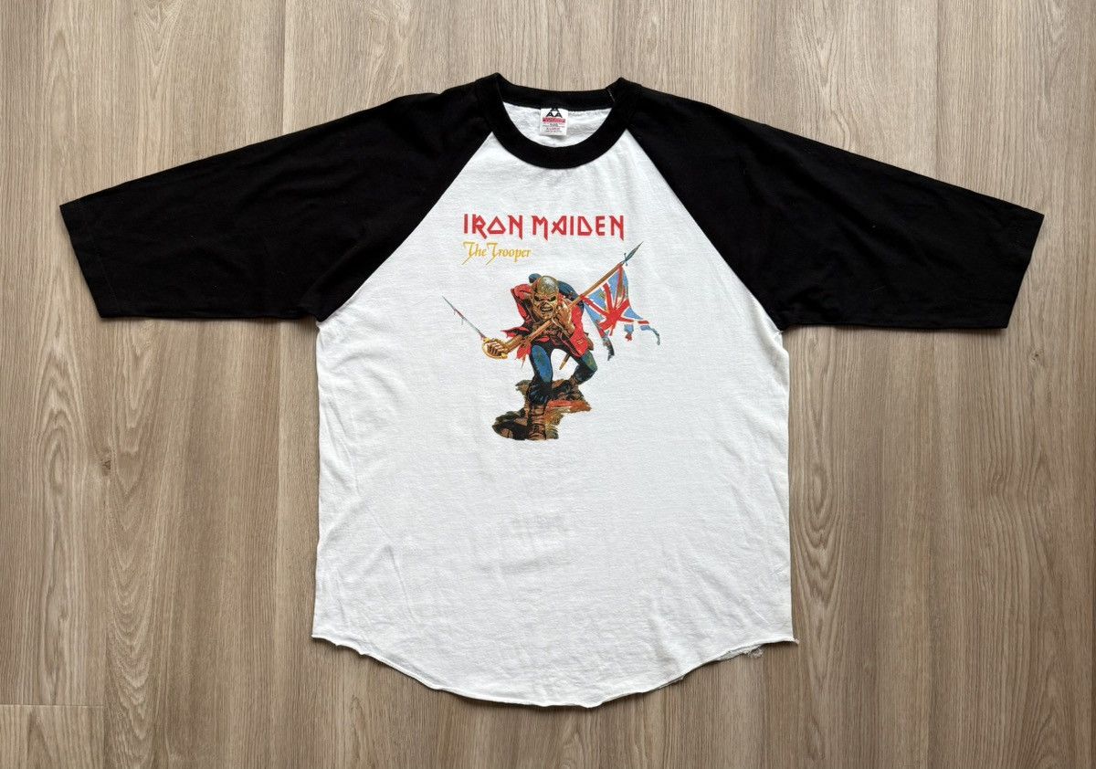 Maiden Vintage Iron Maiden The Trooper T Shirt 3 4 Sleeve Hoodie, Sweatshirt | PodTeesHub.com