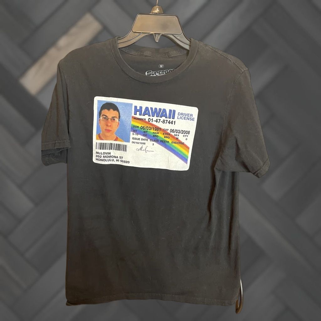 Vintage Superbad Mclovin Graphics T Shirt Mens Black Size M Short Sleeve Crew Neck Cotton Logo Authe Hoodie, Sweatshirt