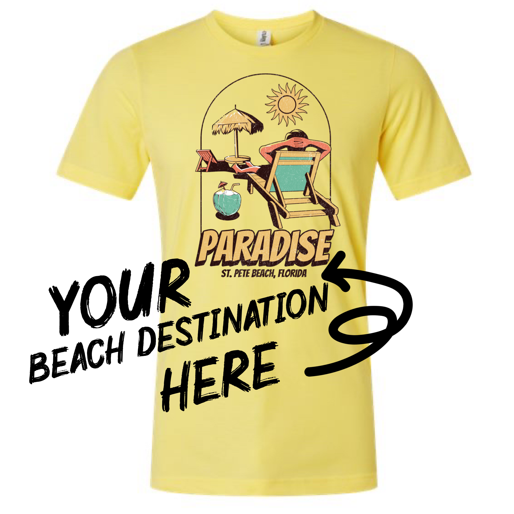 Your Destination Beach Paradise | Vintage Style Shirt Hoodie, Sweatshirt | PodTeesHub.com