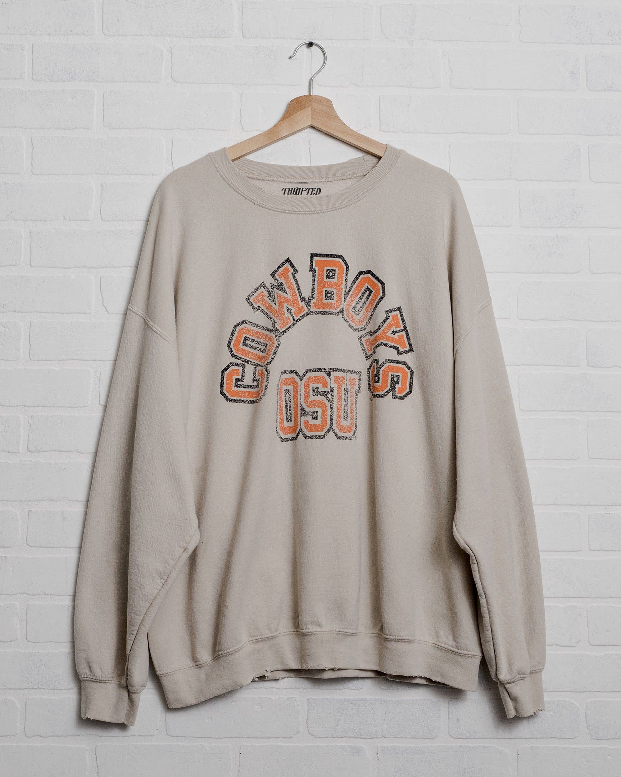 Osu Cowboys Mega Arch Sand Thrifted Sweatshirt T-Shirts, Hoodie | PodTeesHub.com