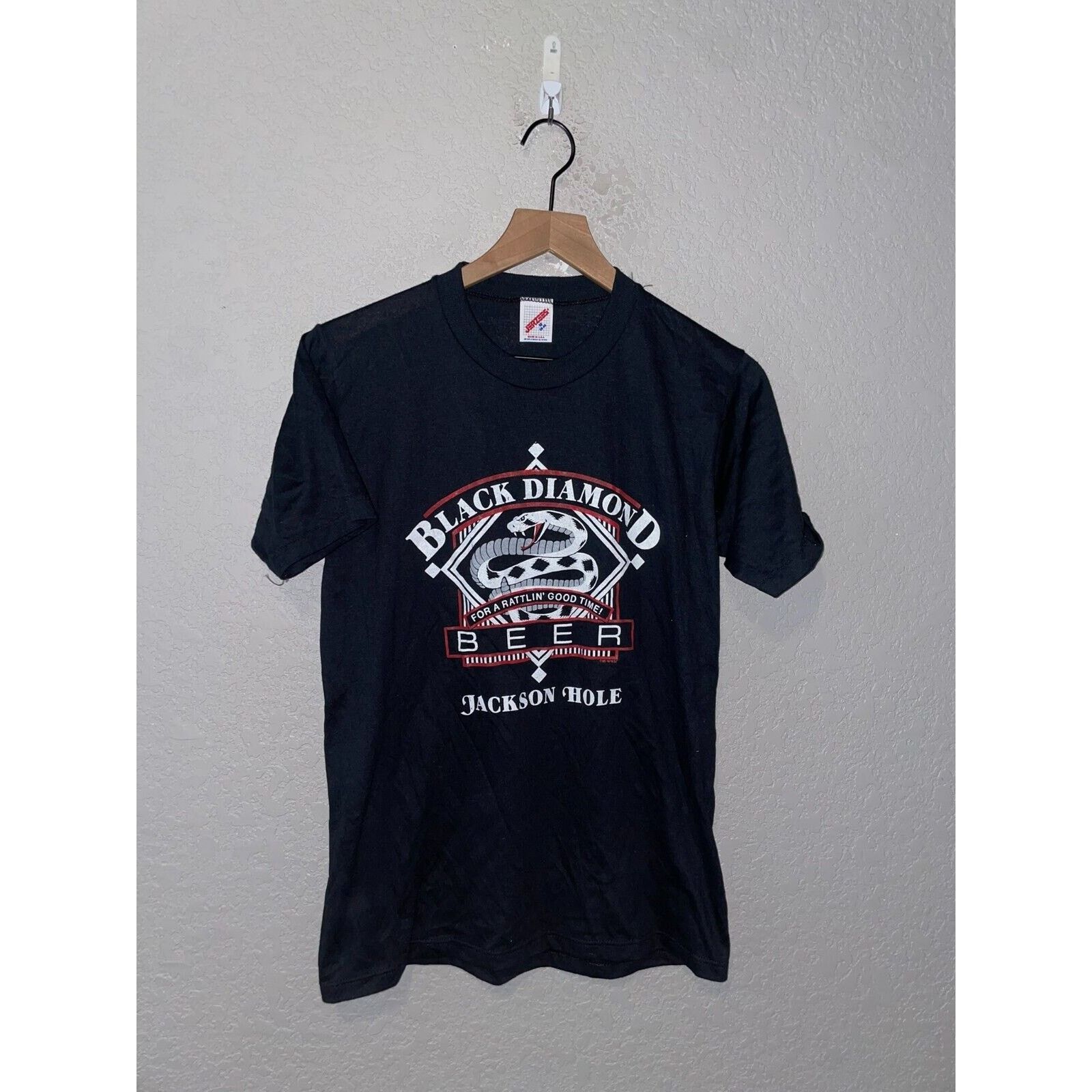 Jerzees Vintage Beer Shirt Black Diamond Jackson Hole Tee 80s Vtg M Hoodie, Sweatshirt | PodTeesHub.com