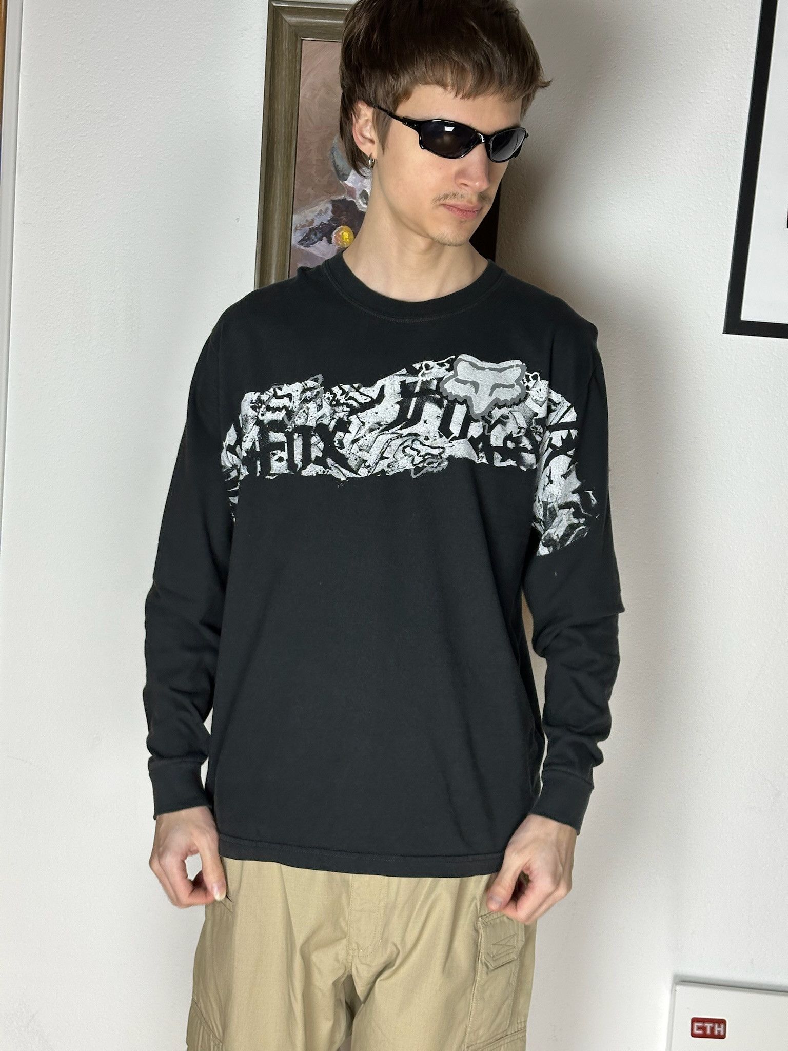 Racing Fox Racing Motocross Black Shirt Long Sleeve Jersey Big Logo Hoodie, Sweatshirt | PodTeesHub.com