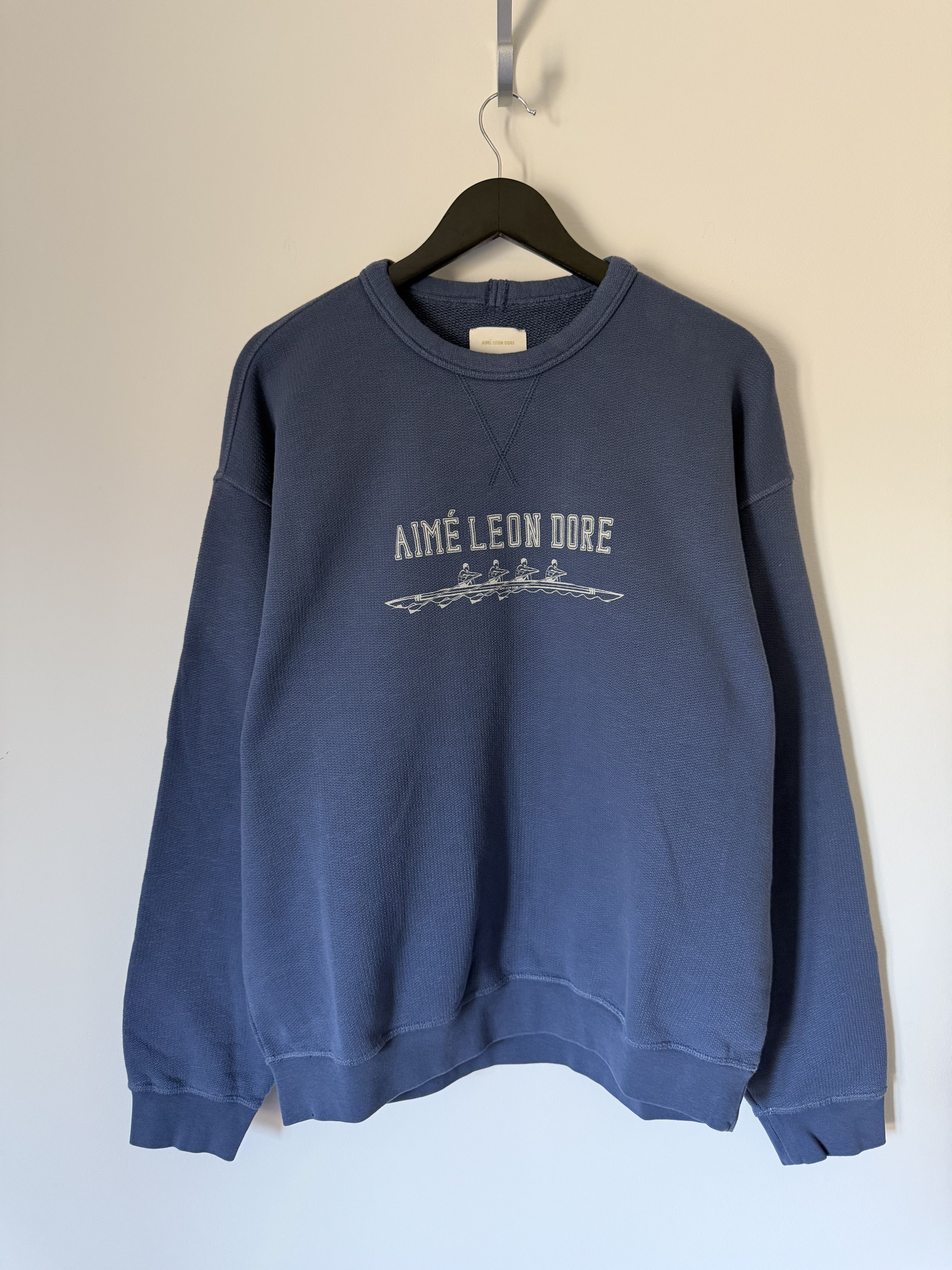 Leon Dore Aime Leon Dore Rowing Crewneck Sweatshirt In Blue T-Shirts, Hoodie | PodTeesHub.com