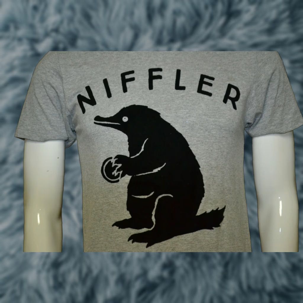 Vintage Crimes Of The Grinderwald T Shirt Mens Small Gray Niffler Short Sleeve Graphic Tee Harry Pot Hoodie, Sweatshirt