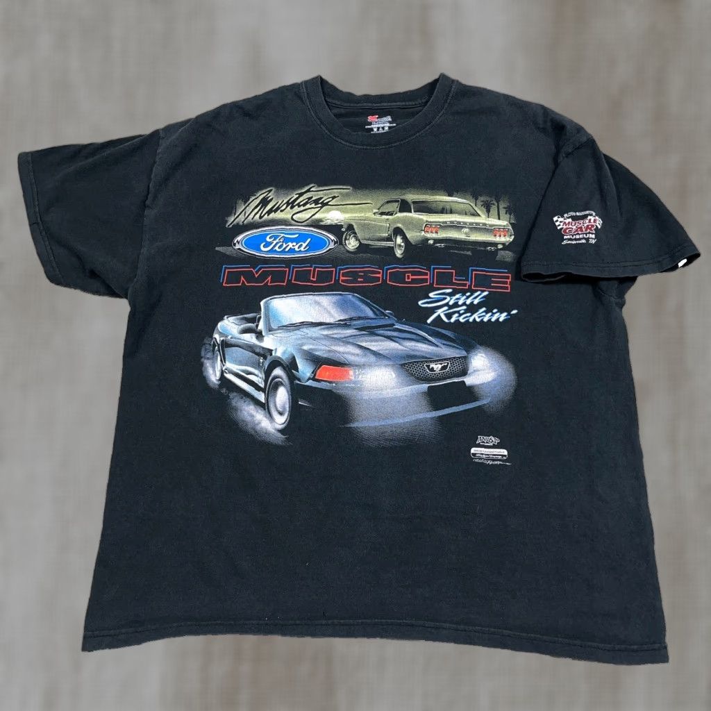 Vintage Hanes Shirt Men Xl Black Muscle Sports Car Y2k 2000s Grunge 80s 90s Logo Motorcycle Re Hoodie, Sweatshirt