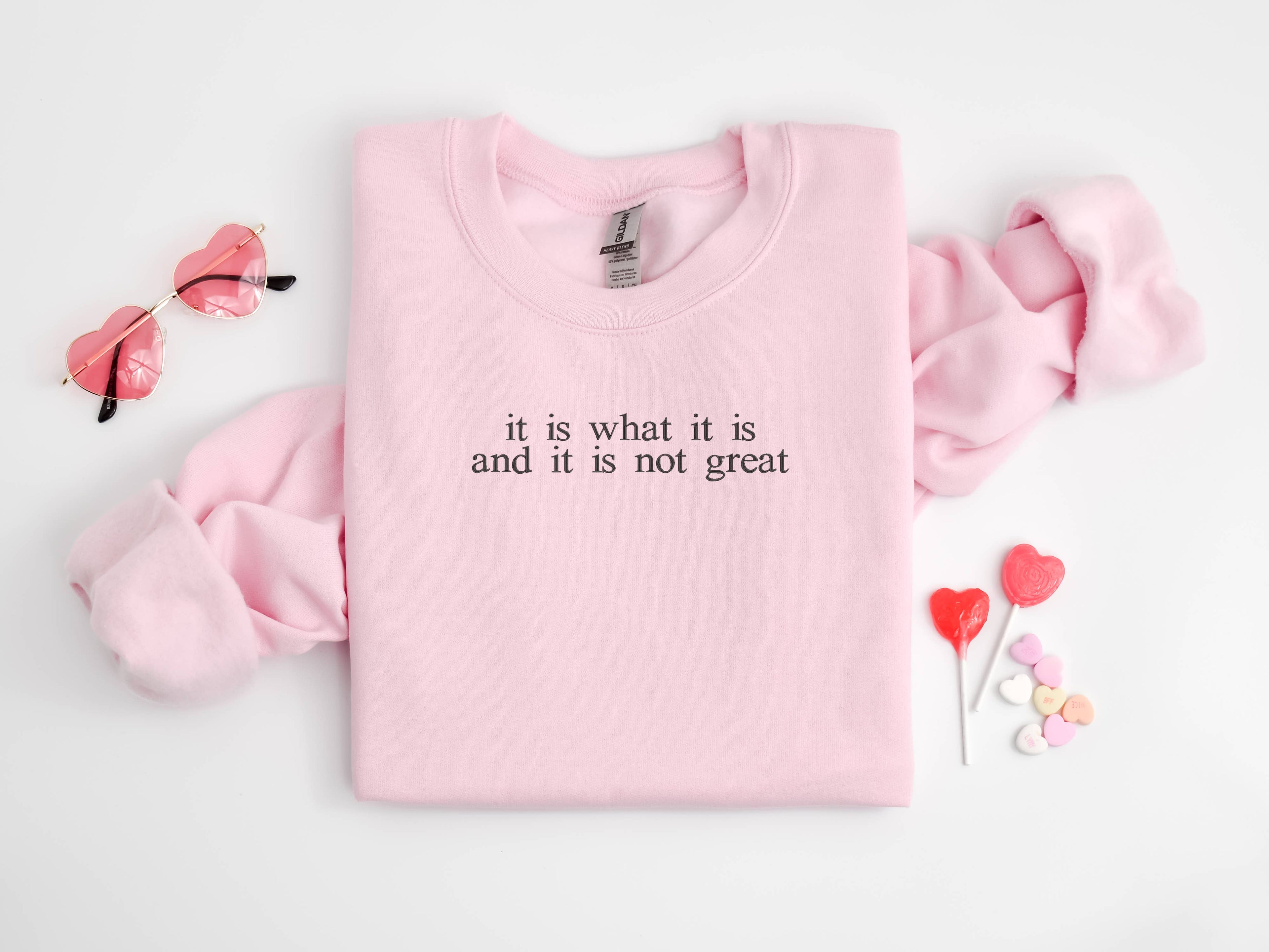 Custom Embroidered Sweatshirt, Choose Your Text, Merch T-Shirts, Hoodie | PodTeesHub.com