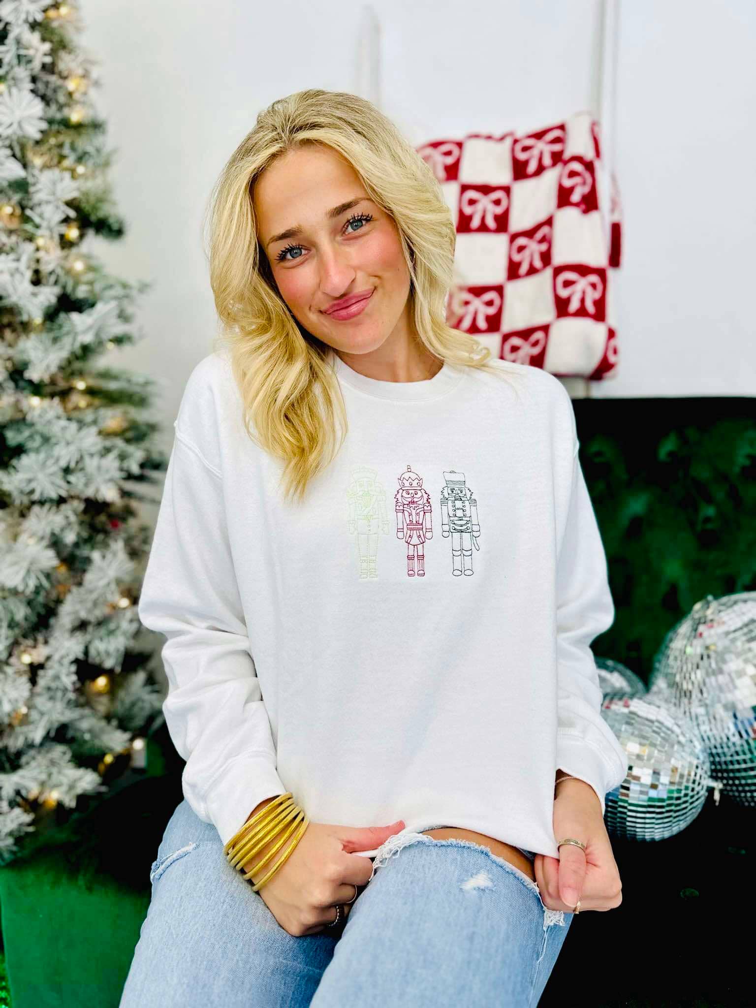 Christmas Nutcracker Trio Embroidered Sweatshirt T-Shirts, Hoodie | PodTeesHub.com