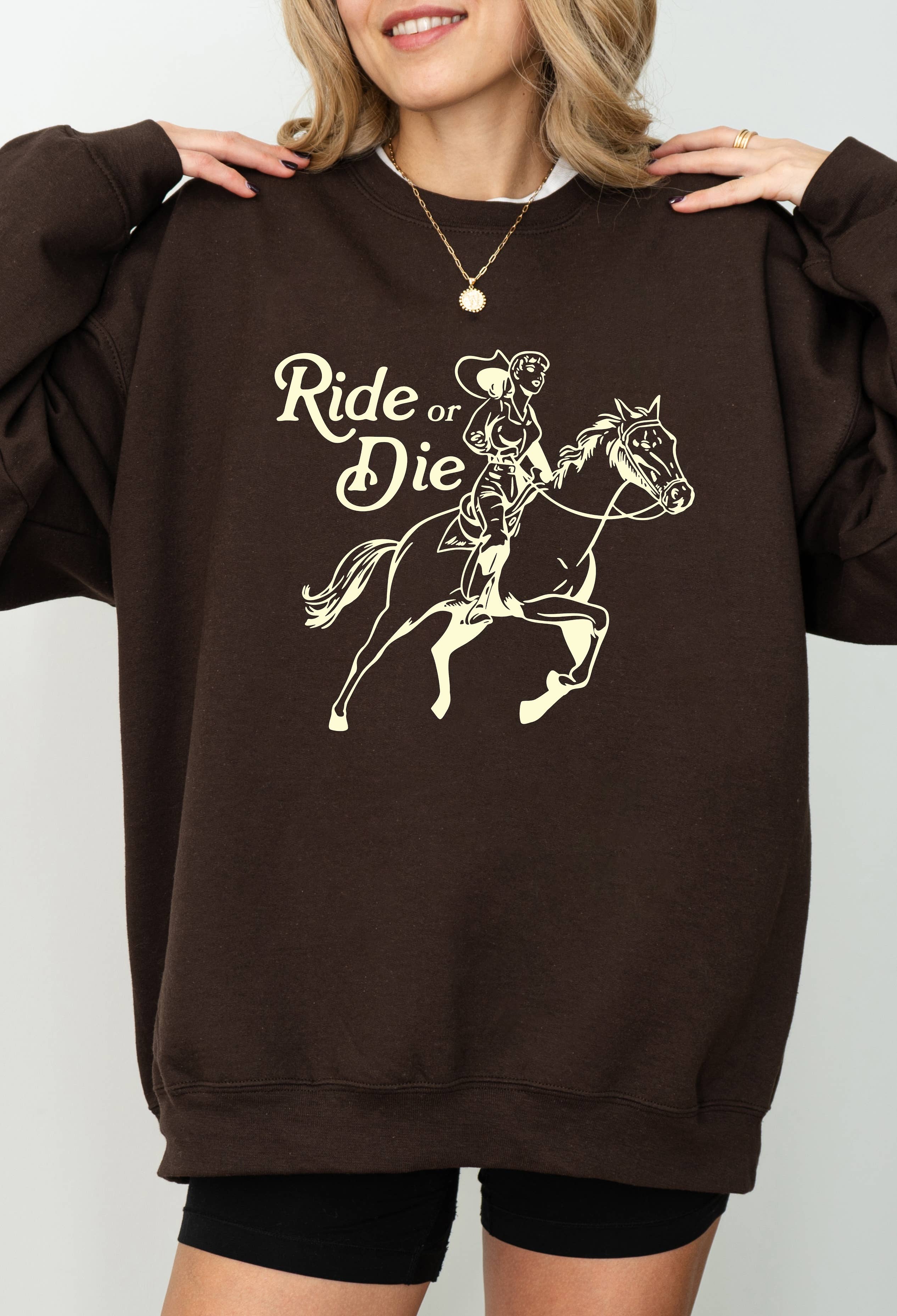 Ride or Die Graphic Sweater T-Shirts, Hoodie, Sweatshirt | PodTeesHub.com