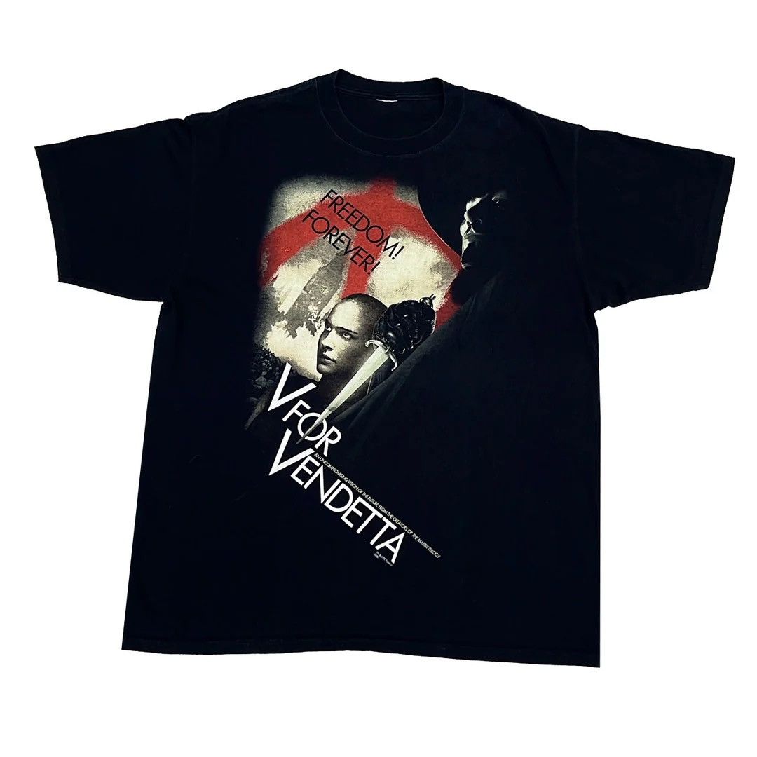 Vintage V For Vendetta 2005 Vintage Movie Promo Graphic T Shirt Hoodie, Sweatshirt | PodTeesHub.com