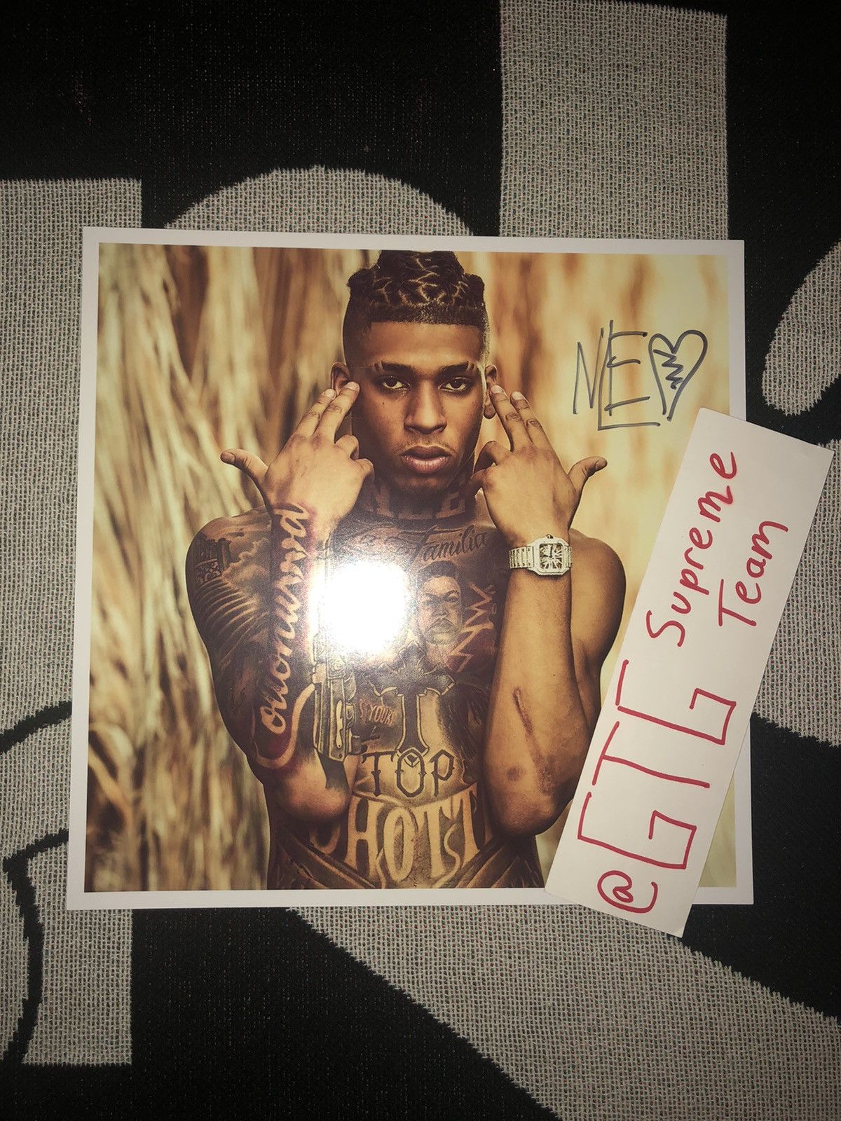 Rap Tees Nle Choppa Top Shotta Signed Lithogram Hoodie, Sweatshirt | PodTeesHub.com