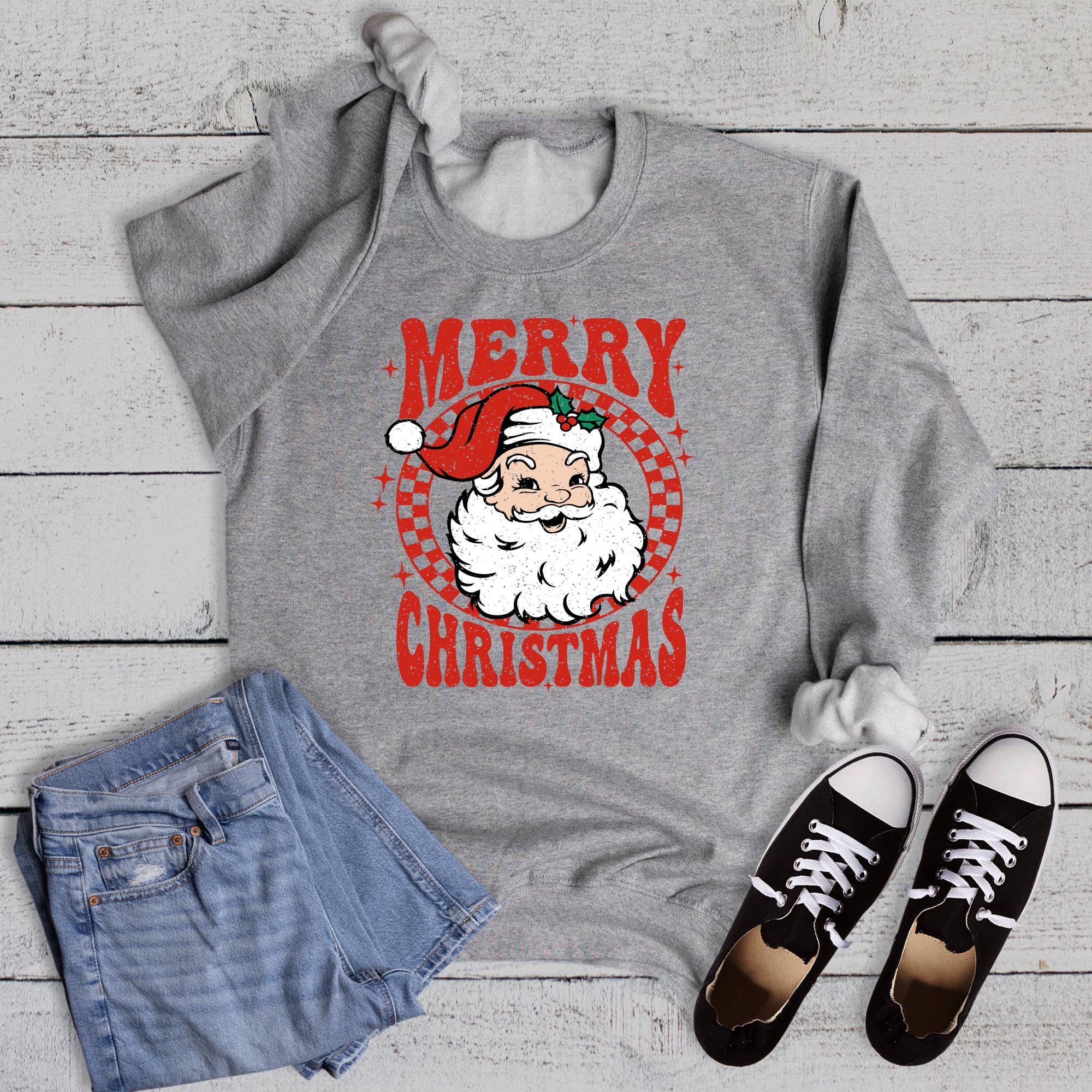 Check Merry Christmas Santa Graphic Sweatshirt T-Shirts, Hoodie | PodTeesHub.com