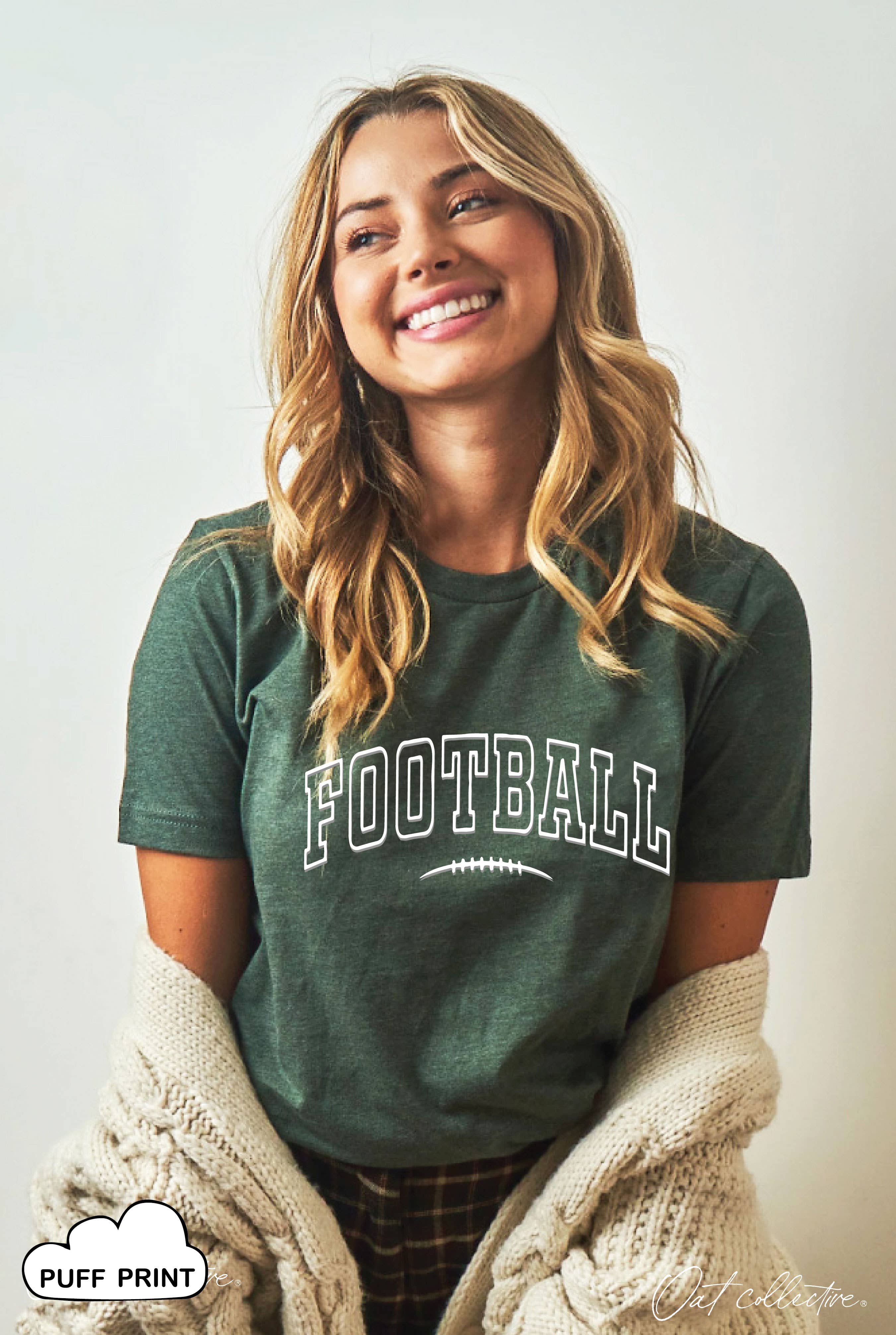 Football Puff Graphic T-Shirt Hoodie, Sweatshirt | PodTeesHub.com