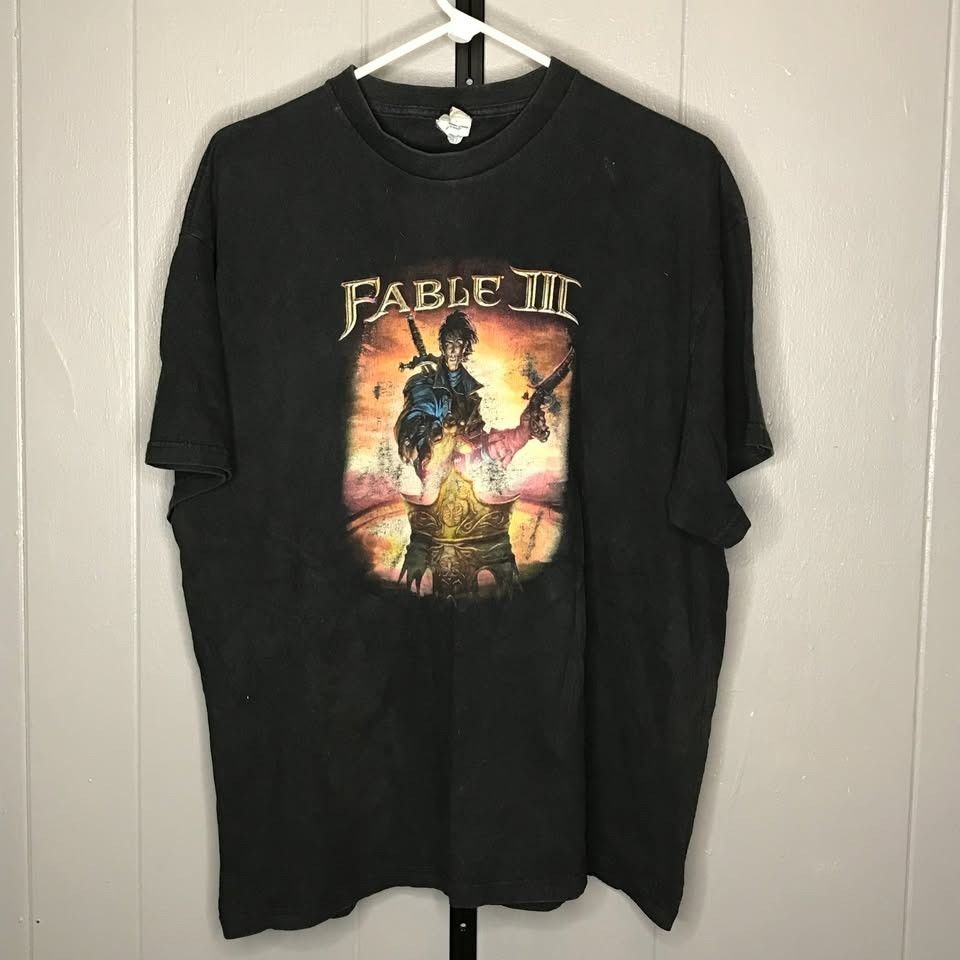Vintage Y2k Fable Iii 3 Xbox 360 Promo Video Game Sz Xl T-Shirts, Hoodie, Sweatshirt