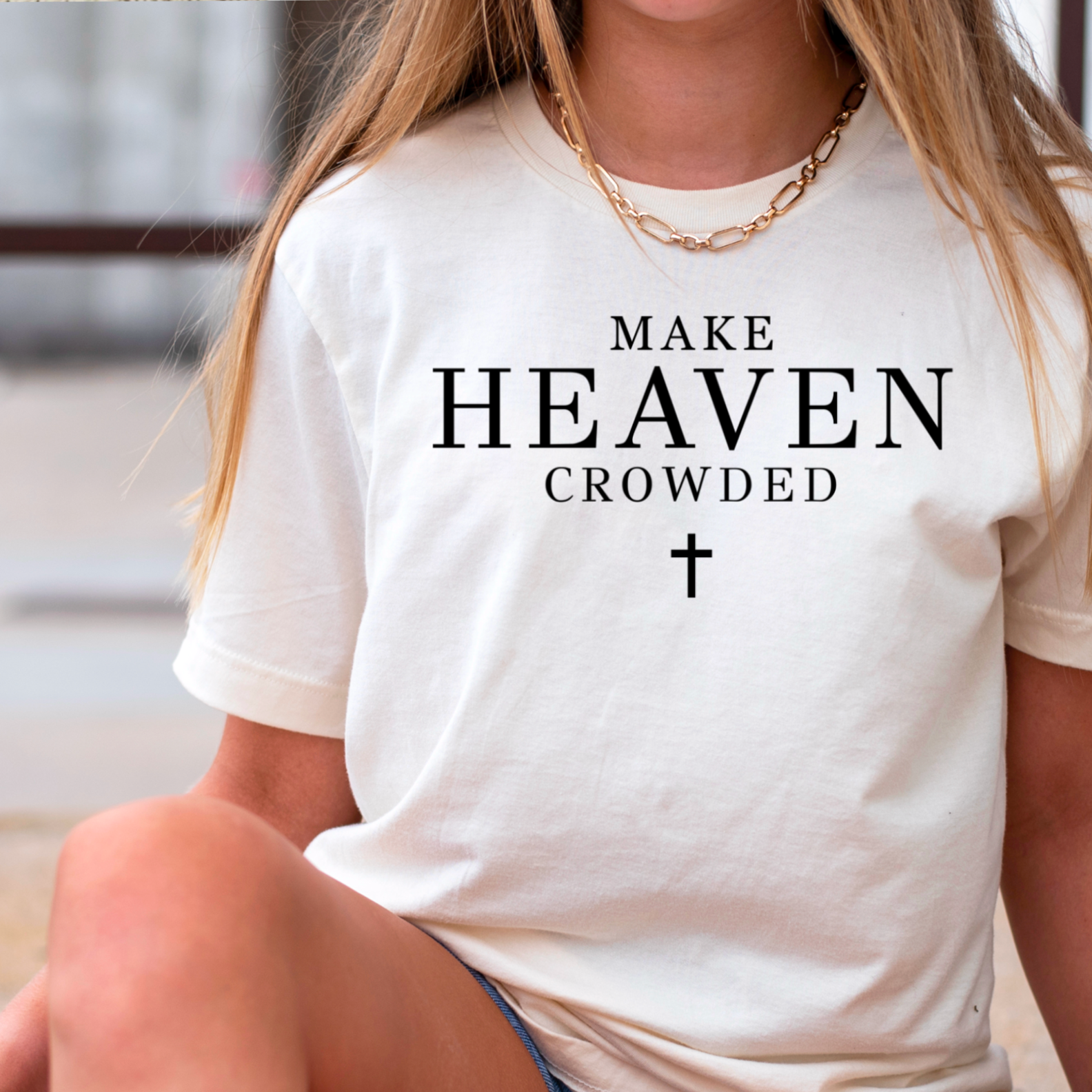 Make Heaven Crowded Christian Graphic Tee | Gildan Hoodie, Sweatshirt | PodTeesHub.com