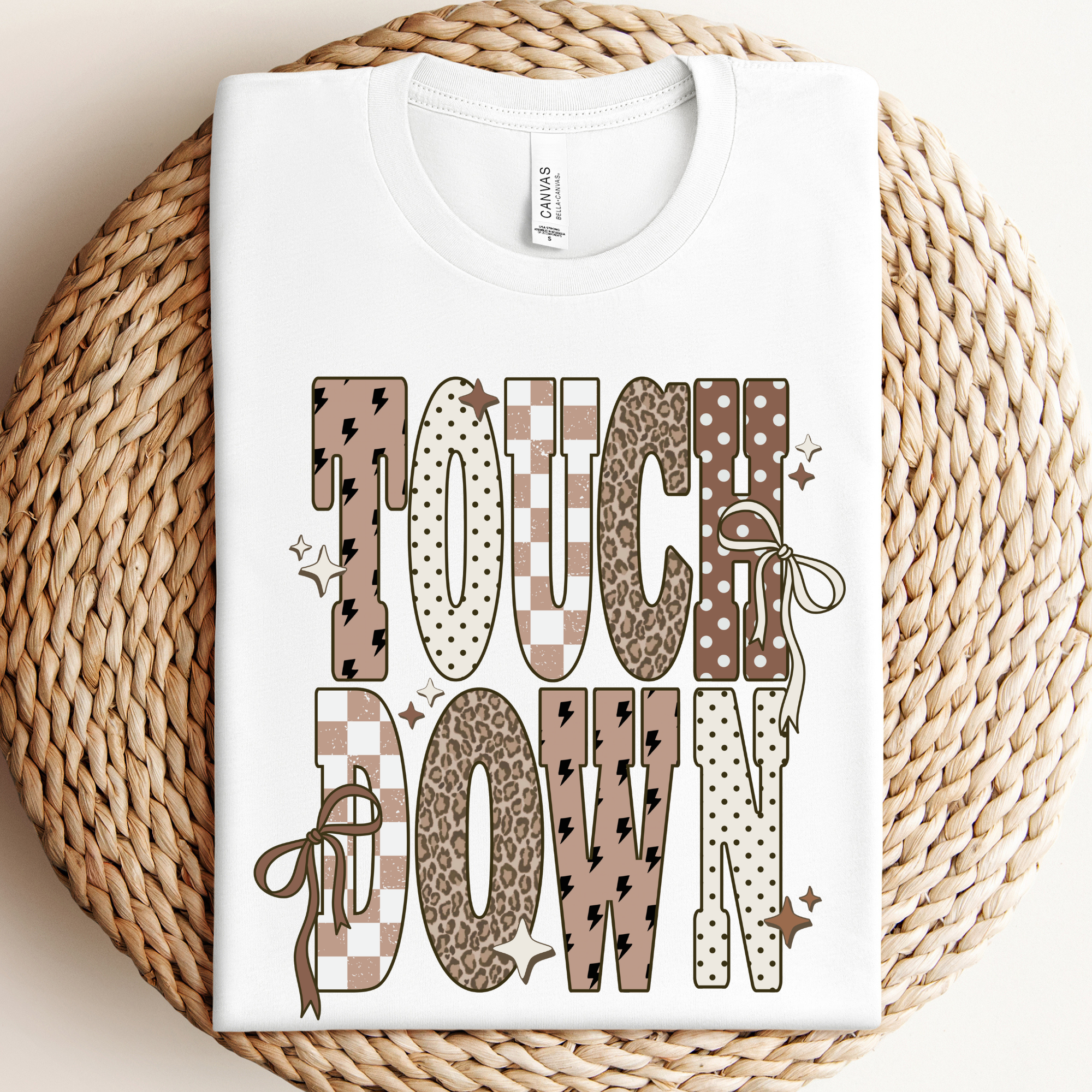 Coquette & Polka Dots Touch Down Tee/Crewneck Hoodie, Sweatshirt | PodTeesHub.com