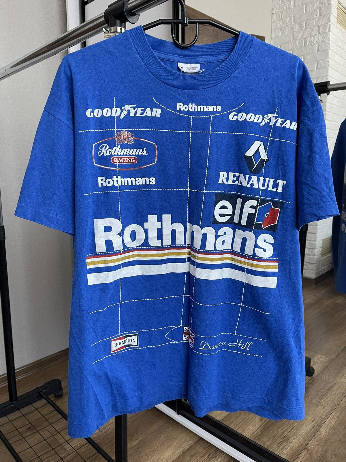 Nascar Rothmans Renault Vintage Damon Hill T Shirt Tee 90s Hoodie, Sweatshirt | PodTeesHub.com
