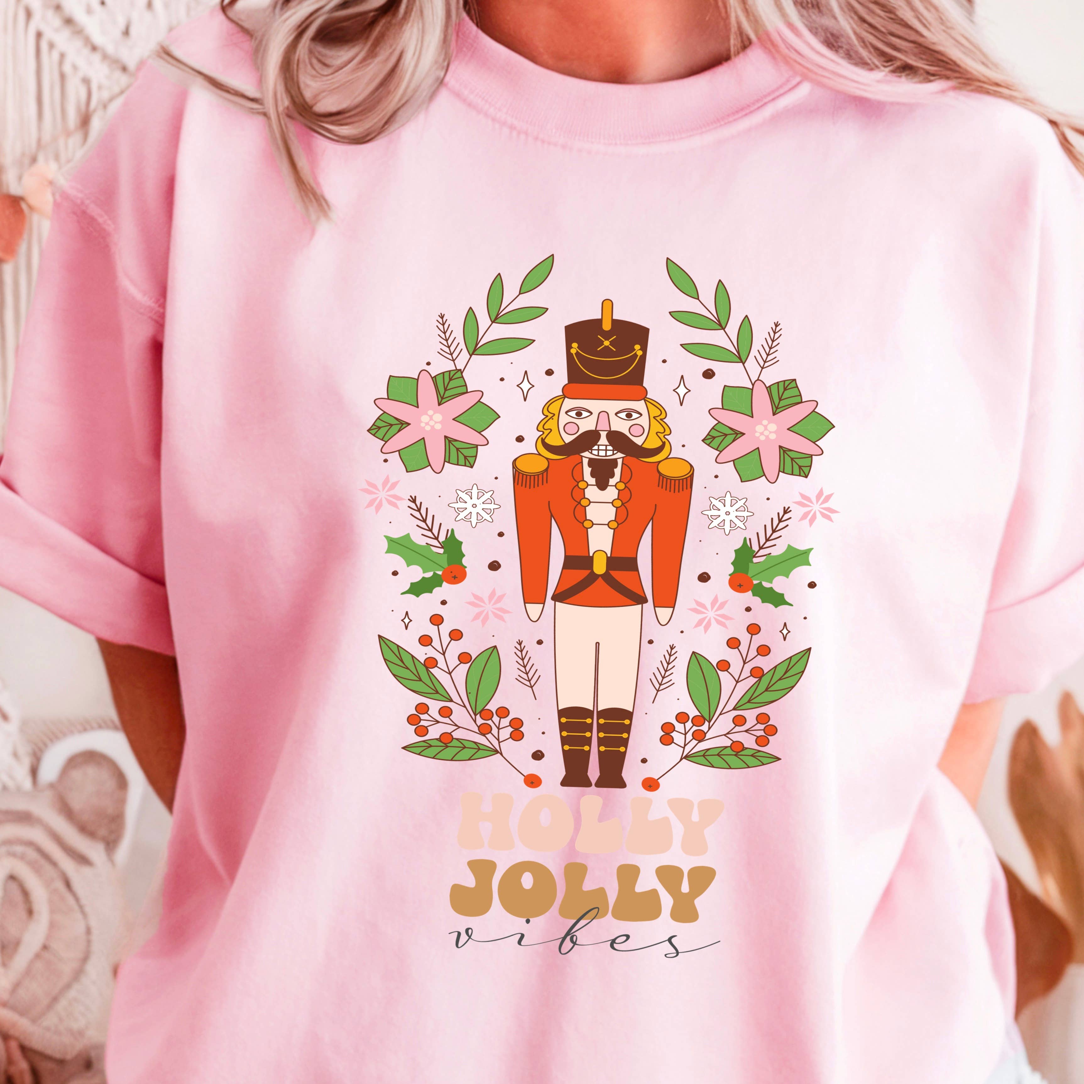 Holly Jolly Nutcracker Christmas 2025 Graphic Tee | Gildan Hoodie, Sweatshirt | PodTeesHub.com