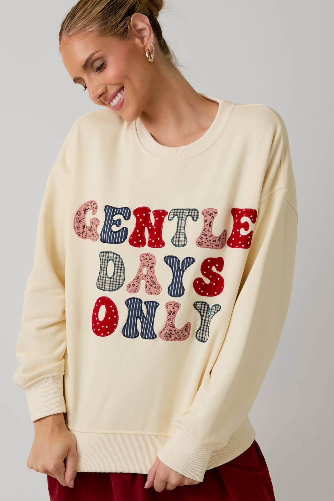 Crew Neck Long Sleeve "Gentle Days Only" Sweatshirt T-Shirts, Hoodie | PodTeesHub.com