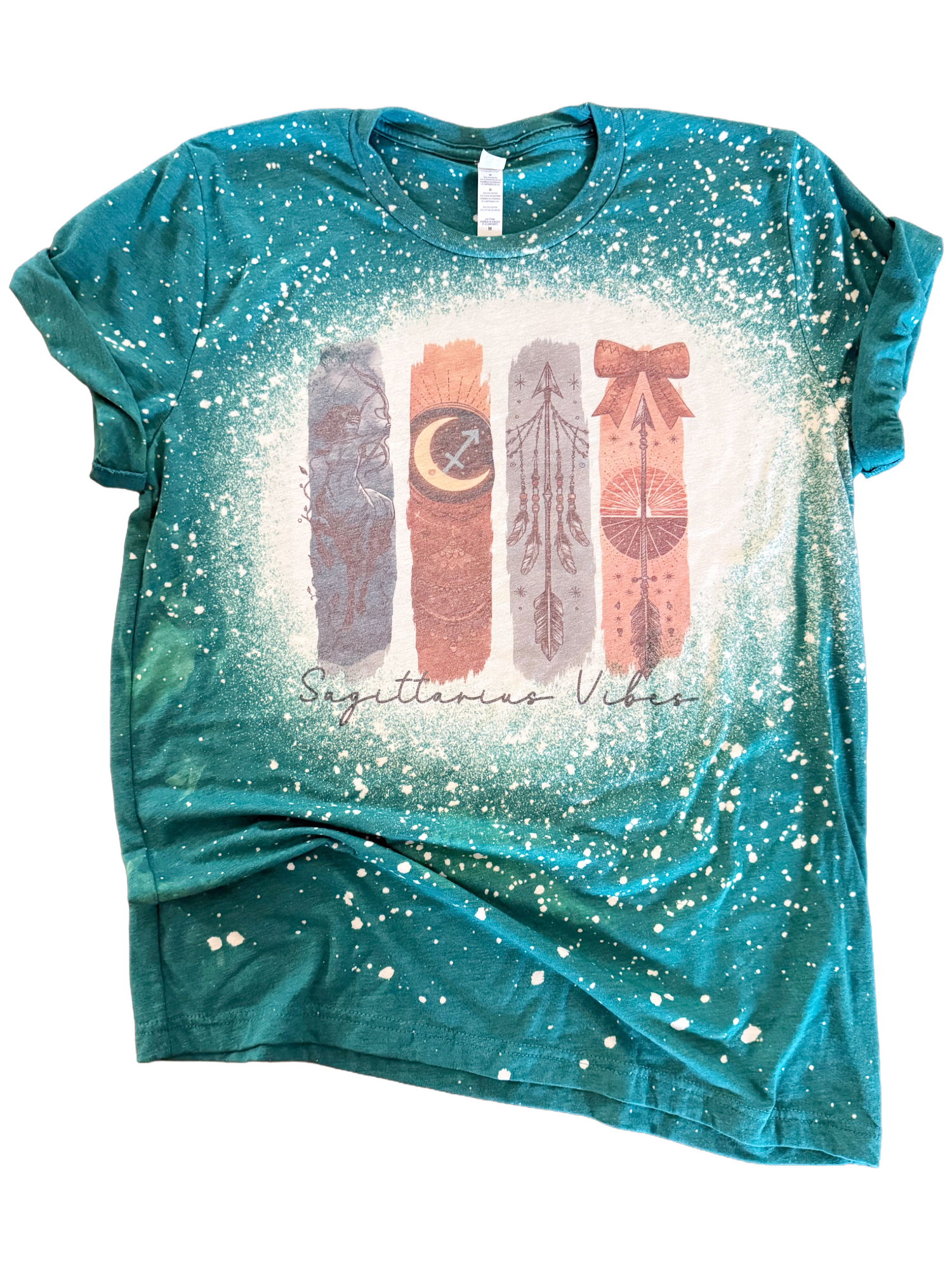 Sagittarius Vibes –  Zodiac Bleached Tee Hoodie, Sweatshirt | PodTeesHub.com