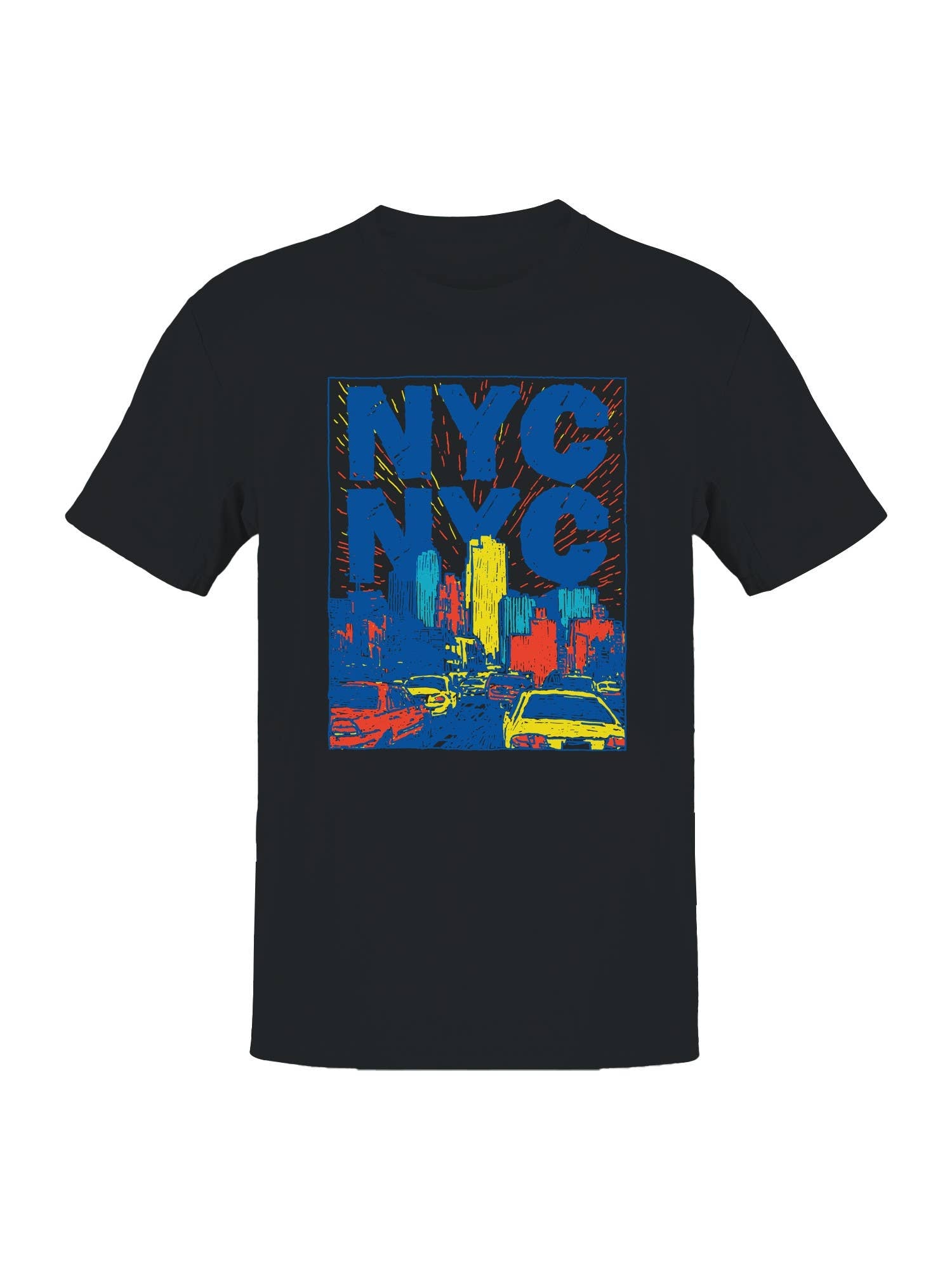Nyc Vibrant Cityscape Art Men's T-Shirt Hoodie, Sweatshirt | PodTeesHub.com