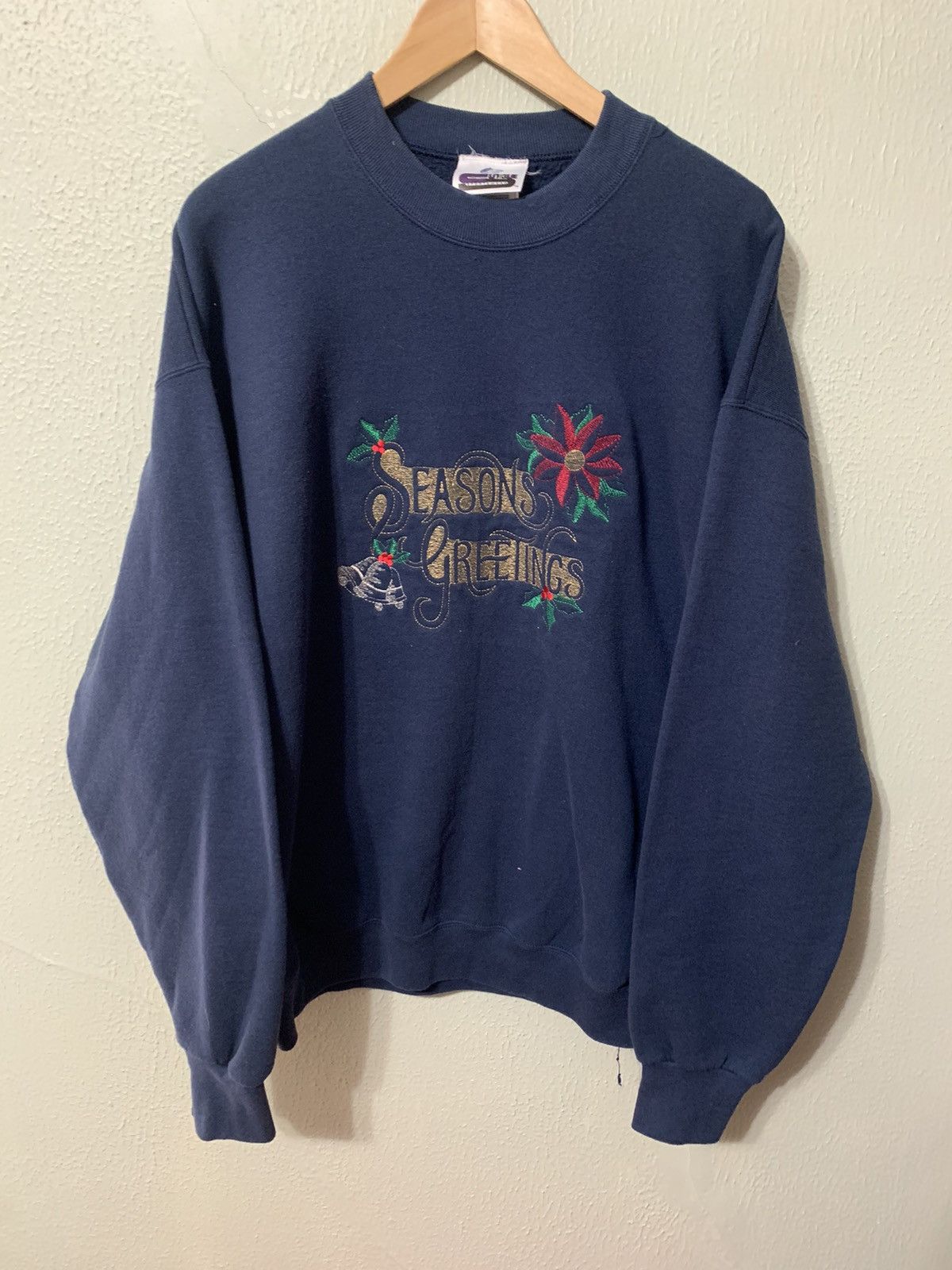Vintage Crewneck Seasons Greetings Embroidered Crewneck T-Shirts, Hoodie, Sweatshirt | PodTeesHub.com