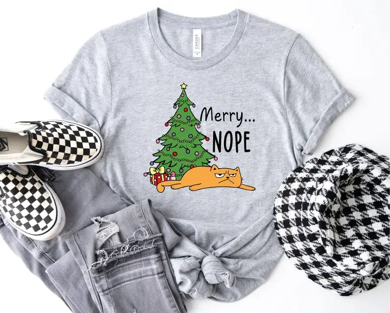 Merry Nope T-Shirt Hoodie, Sweatshirt | PodTeesHub.com