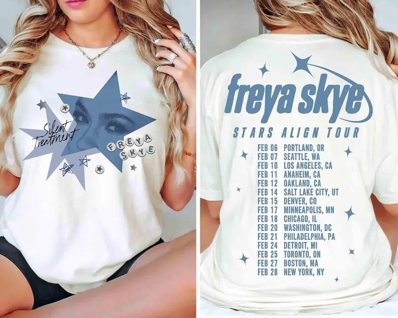 2sided Freyaaa Skyeee Silent Treatment Shirt, Stars Align Tour 2026 Festival Tee, Zombies 4 Nova Bright Concert Music...