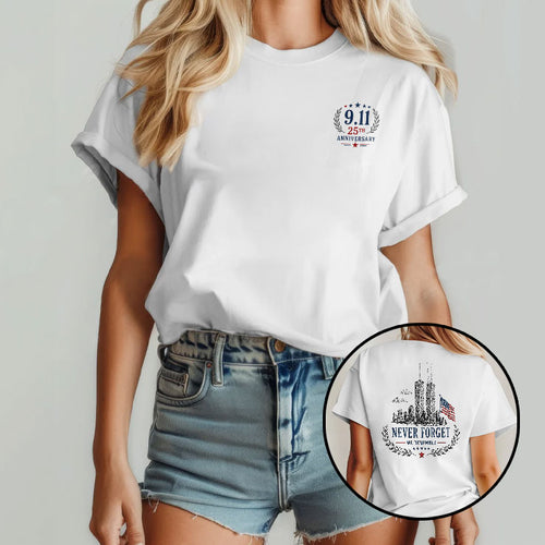 9/11 25th Anniversary Never Forget We Remember T Shirt