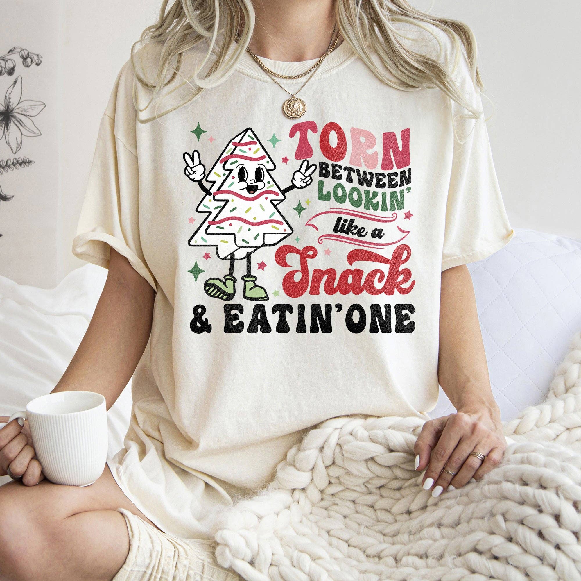 Looking Like A Snack, Christmas Tree Cake Tshirt Hoodie, Sweatshirt | PodTeesHub.com