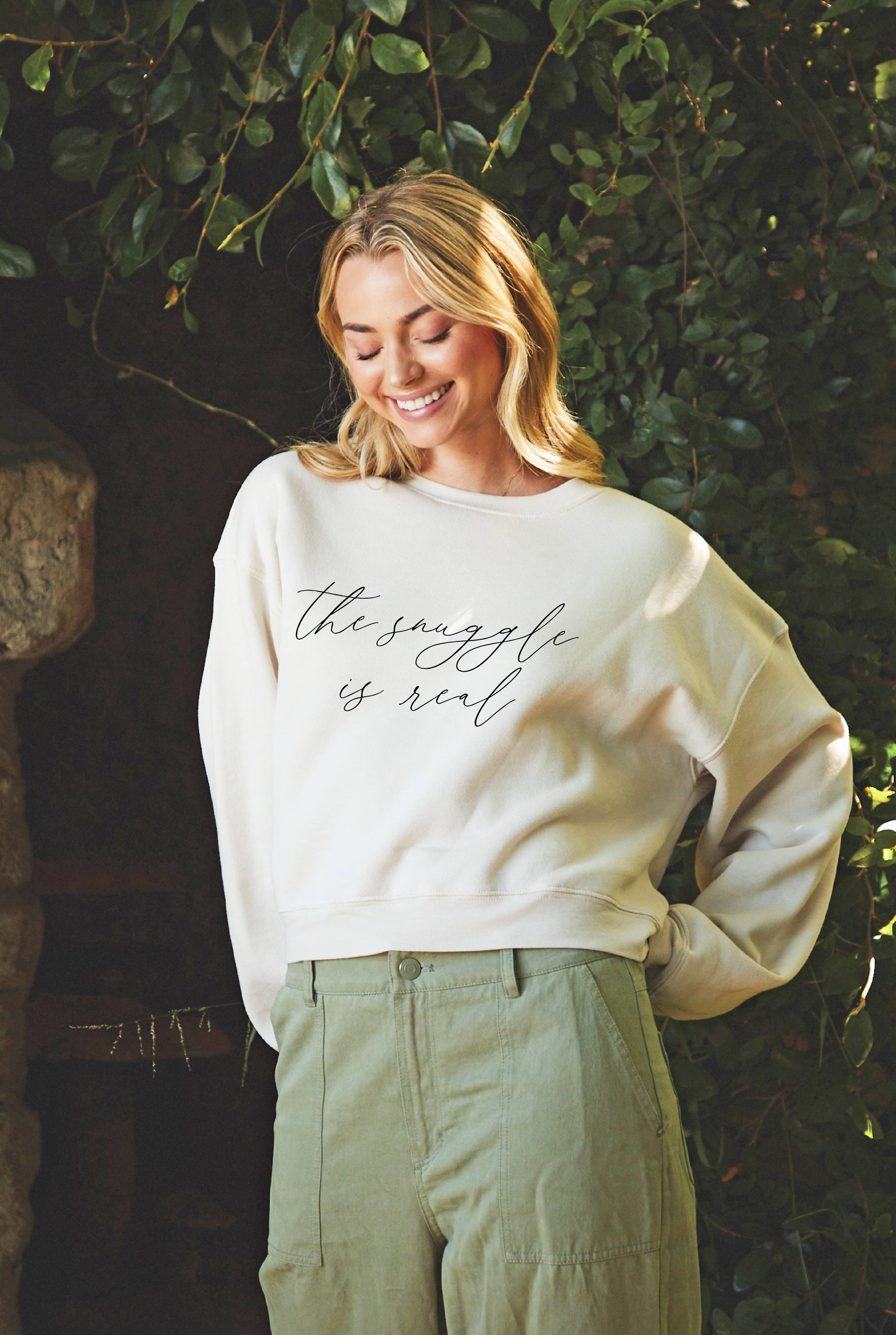 The Snuggle Is Real Mid Graphic Sweatshirt T-Shirts, Hoodie | PodTeesHub.com
