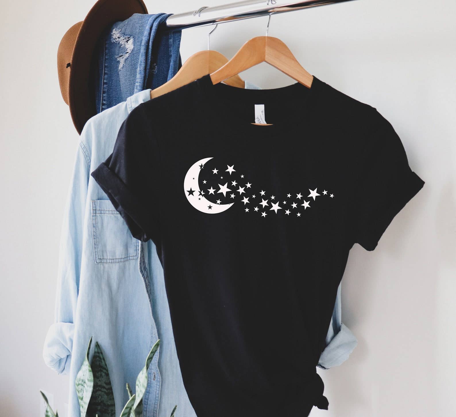 Moon and Stars T-Shirt Hoodie, Sweatshirt | PodTeesHub.com