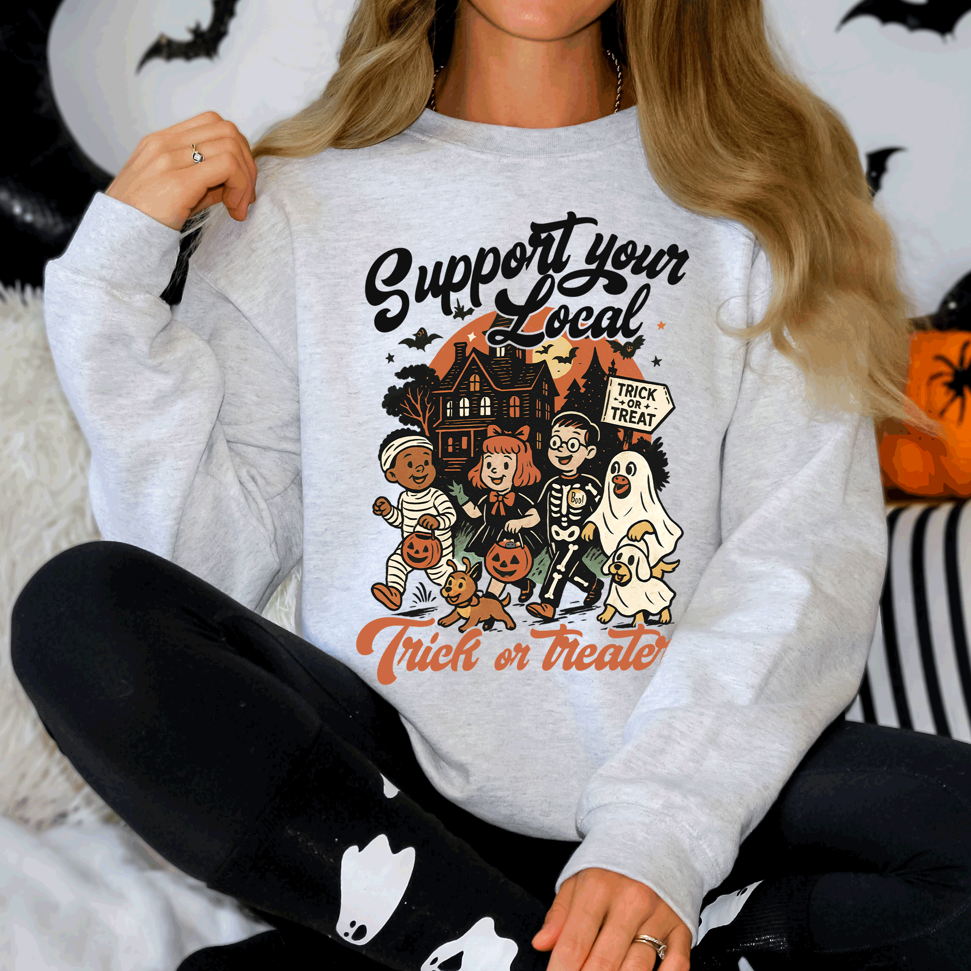 Support Your Local Trick or Treaters, Halloween Sweatshirt T-Shirts, Hoodie | PodTeesHub.com