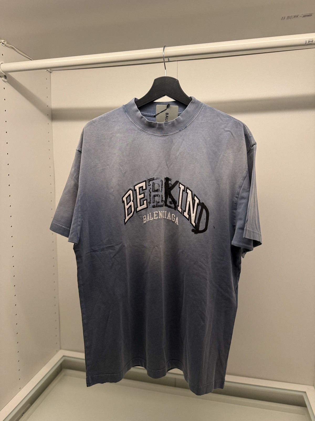 Balenciaga Be Kind Blue Faded T Shirt Hoodie, Sweatshirt | PodTeesHub.com