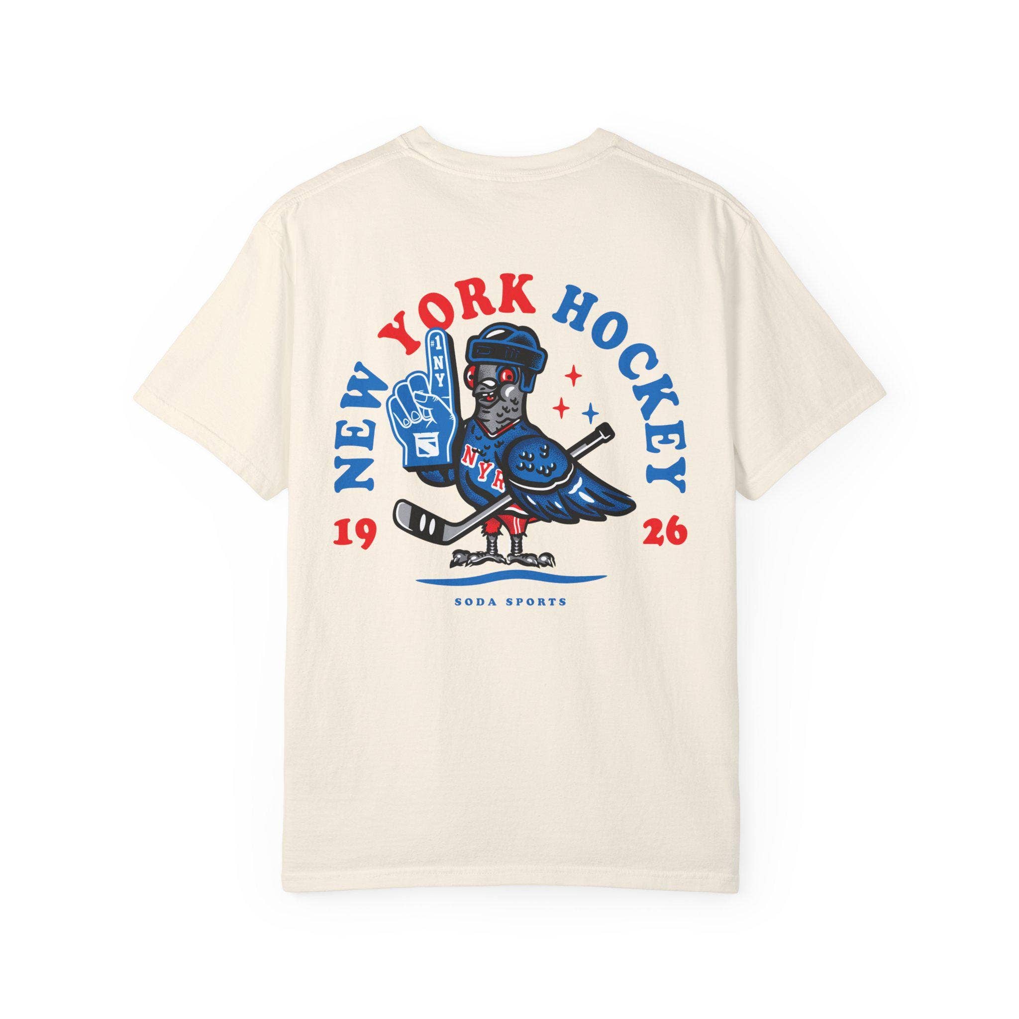 New York Rangers Pigeon Unisex Garment-Dyed T-Shirt Hoodie, Sweatshirt | PodTeesHub.com