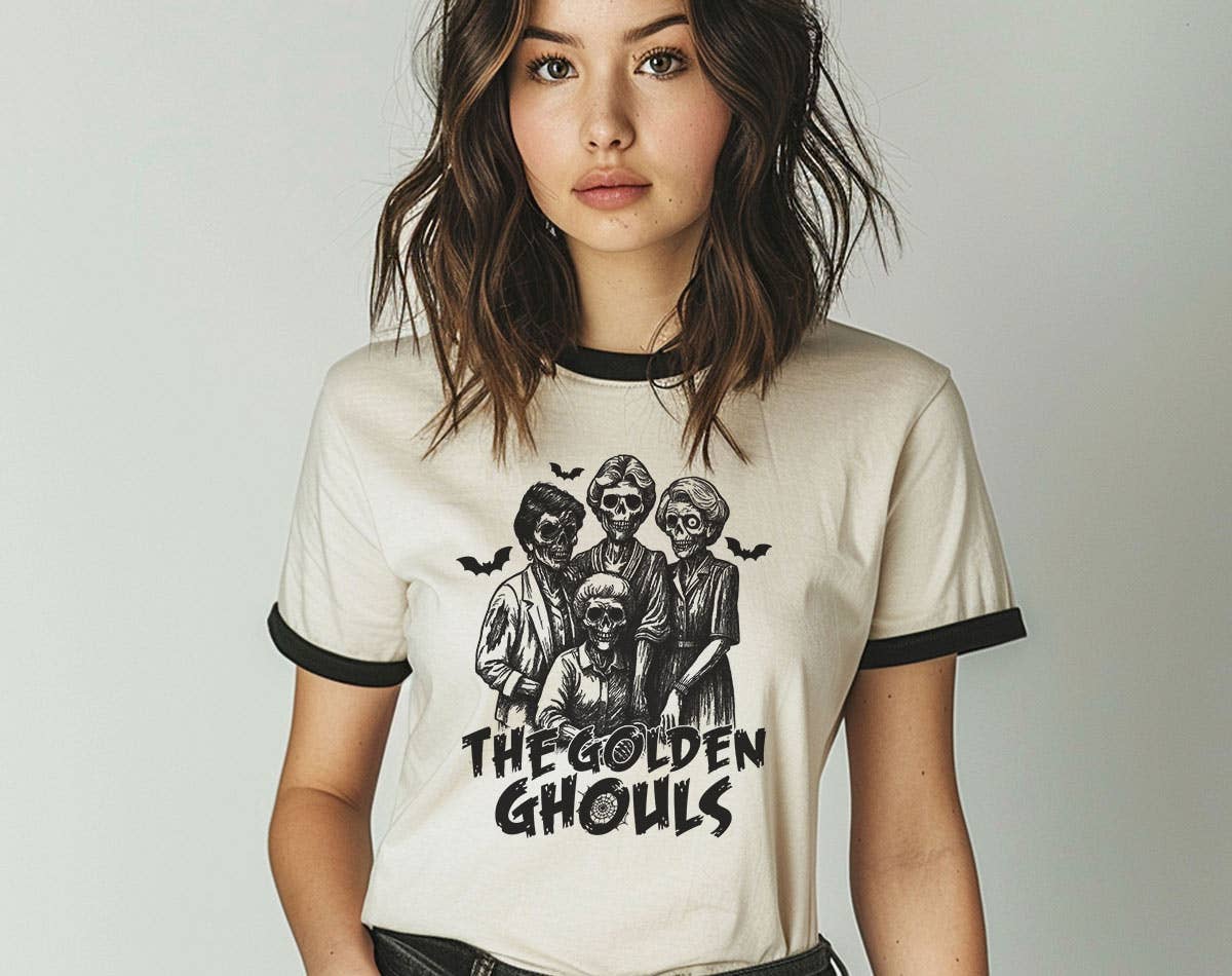 The Golden Girl Ghouls - Funny Halloween Ringer Shirt Hoodie, Sweatshirt | PodTeesHub.com