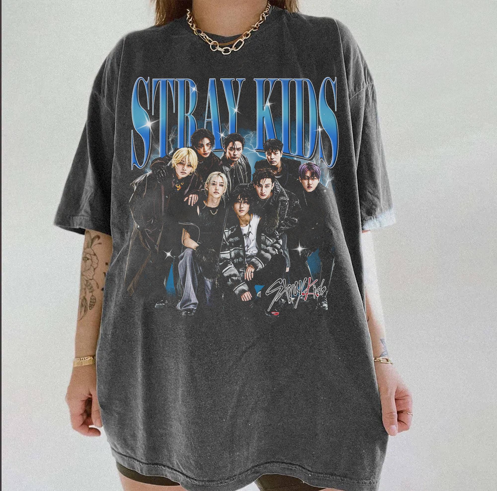 Vintage 90s Bootleg Style Stray Kid T-Shirt Unisex Hoodie, Sweatshirt | PodTeesHub.com