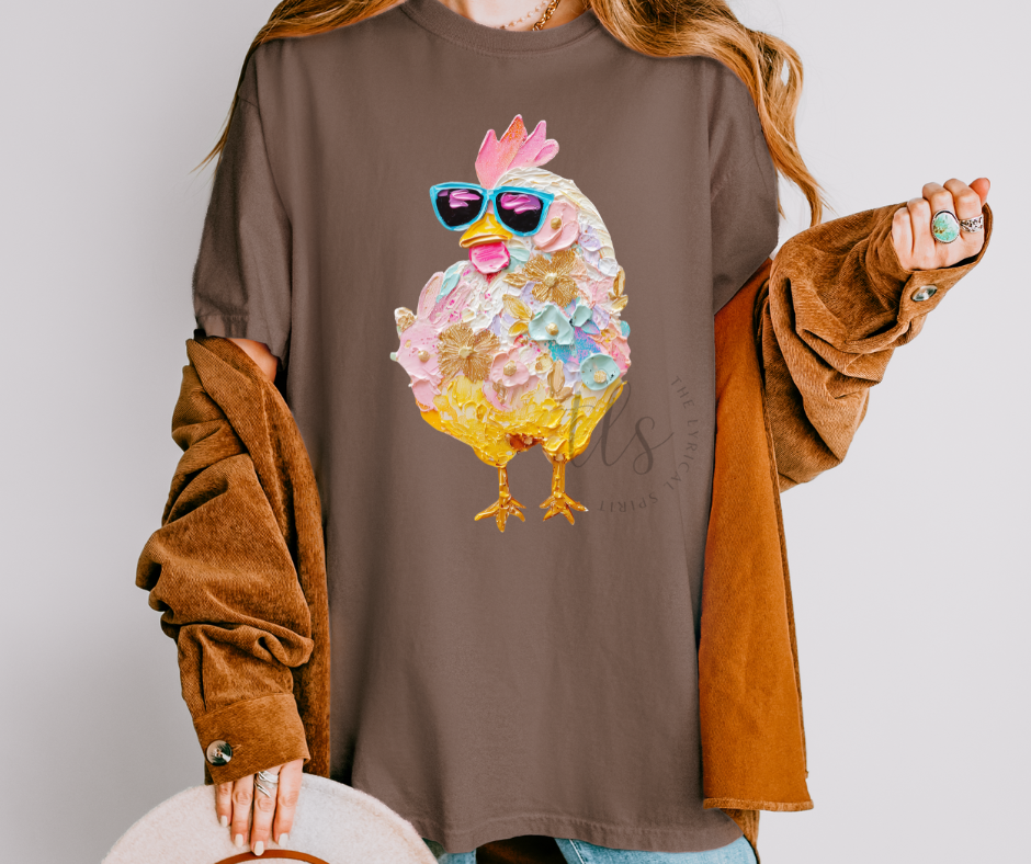 Chicken Brushstroke Comfort Colors T-Shirt Hoodie, Sweatshirt | PodTeesHub.com