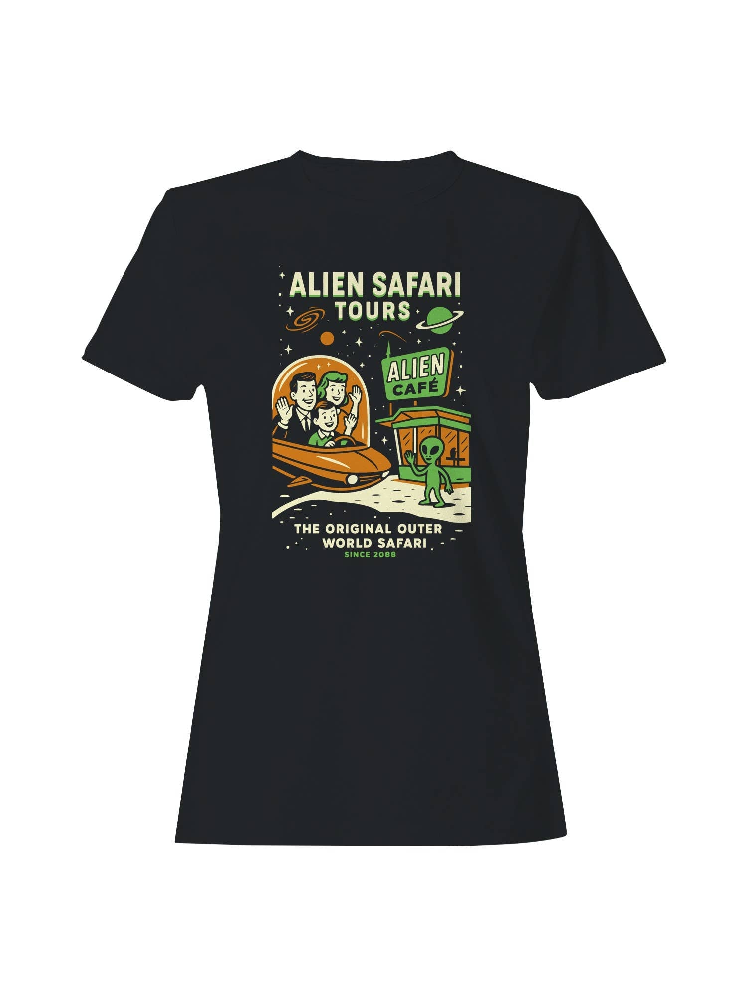 Alien Safari Tours Vintage Design Women's T-Shirt Hoodie, Sweatshirt | PodTeesHub.com